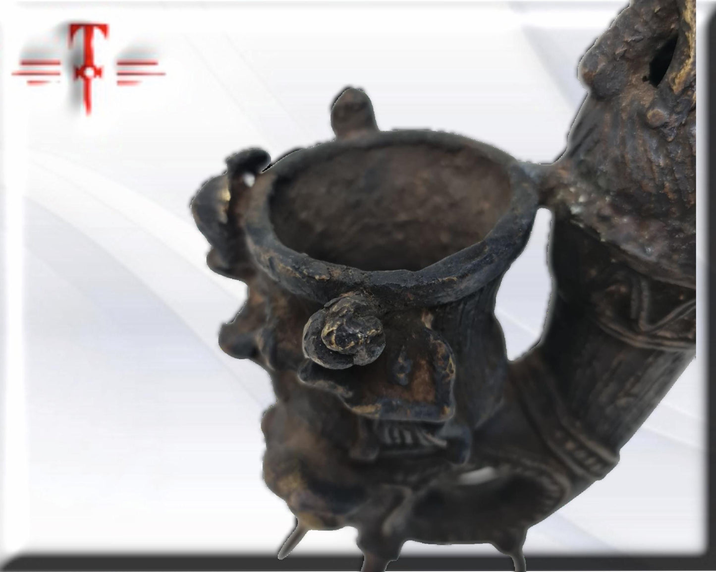 Antigua Pipa bronce Arte africano , galería de arte