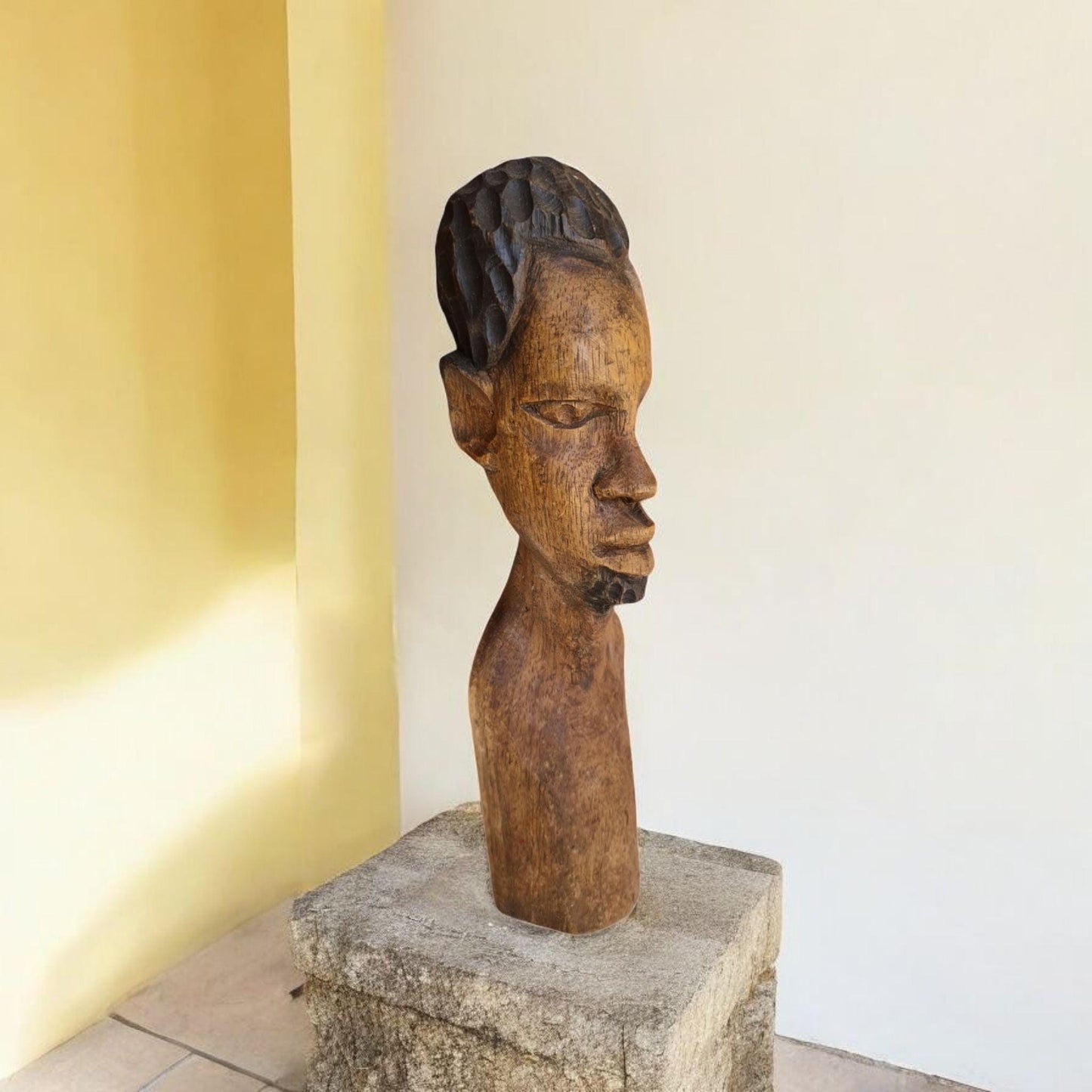 Busto hombre Africano Mali , artesanía africana , Arte africano , Galería de arte , antigüedad