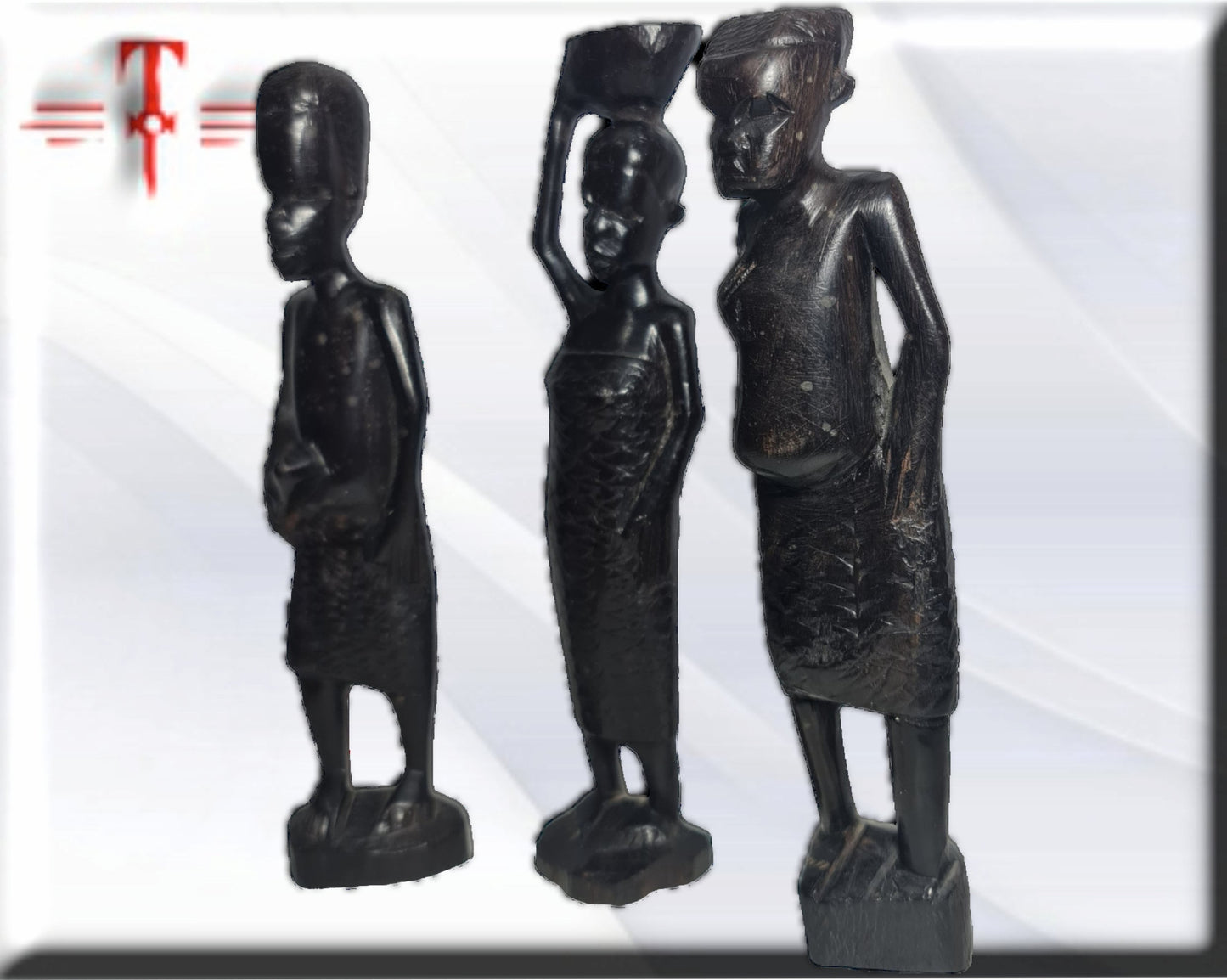 estatuillas familia africana , arte y decoración africana