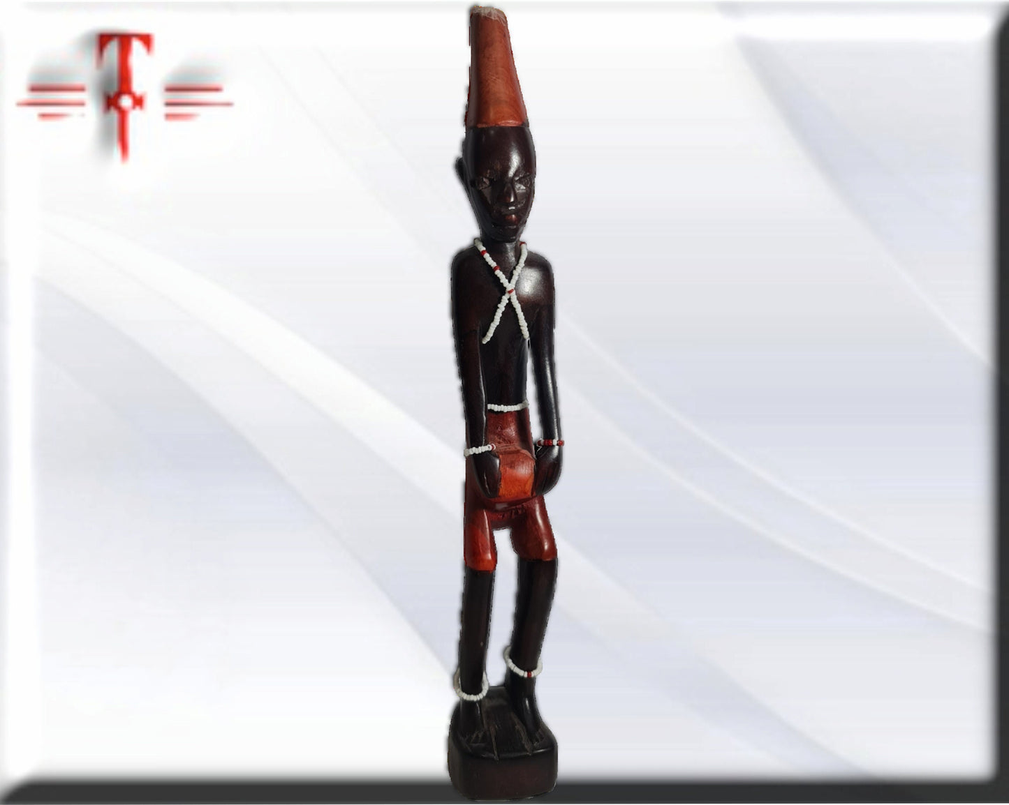 Africano con tambor arte tribal africano hecho a mano