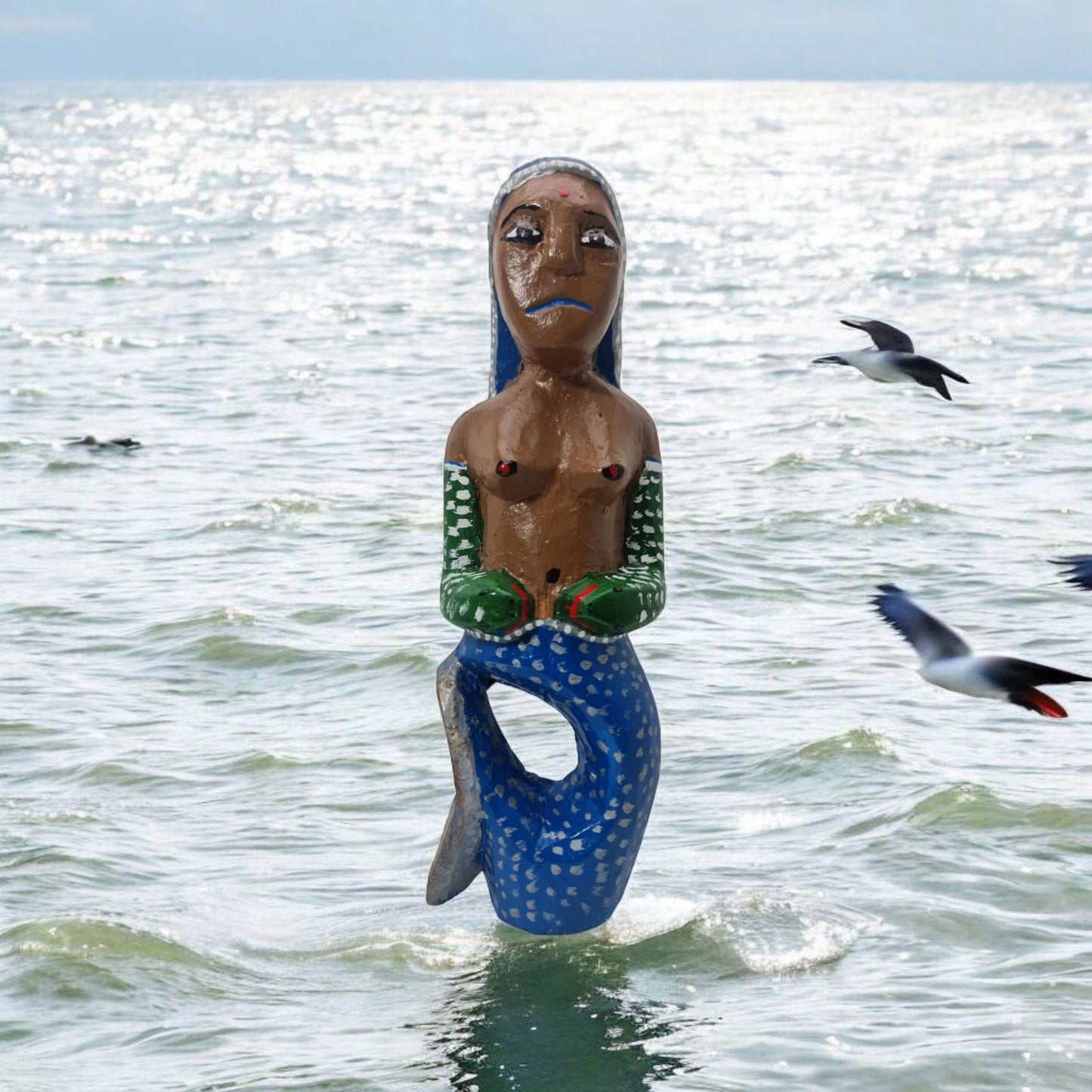Escultura madera Mami Wata , original de Africa ( Benín ) Yemaya