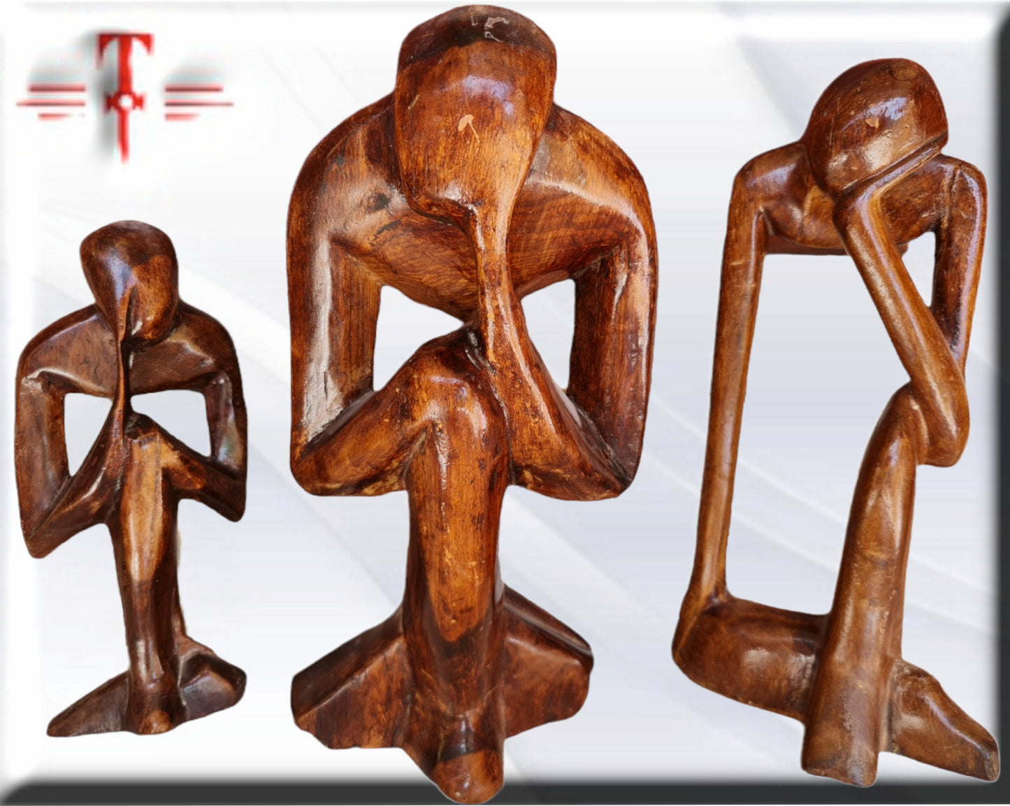 Figura africana Arte moderno contemporáneo trío , arte Africano , Galería de arte , hecho a mano