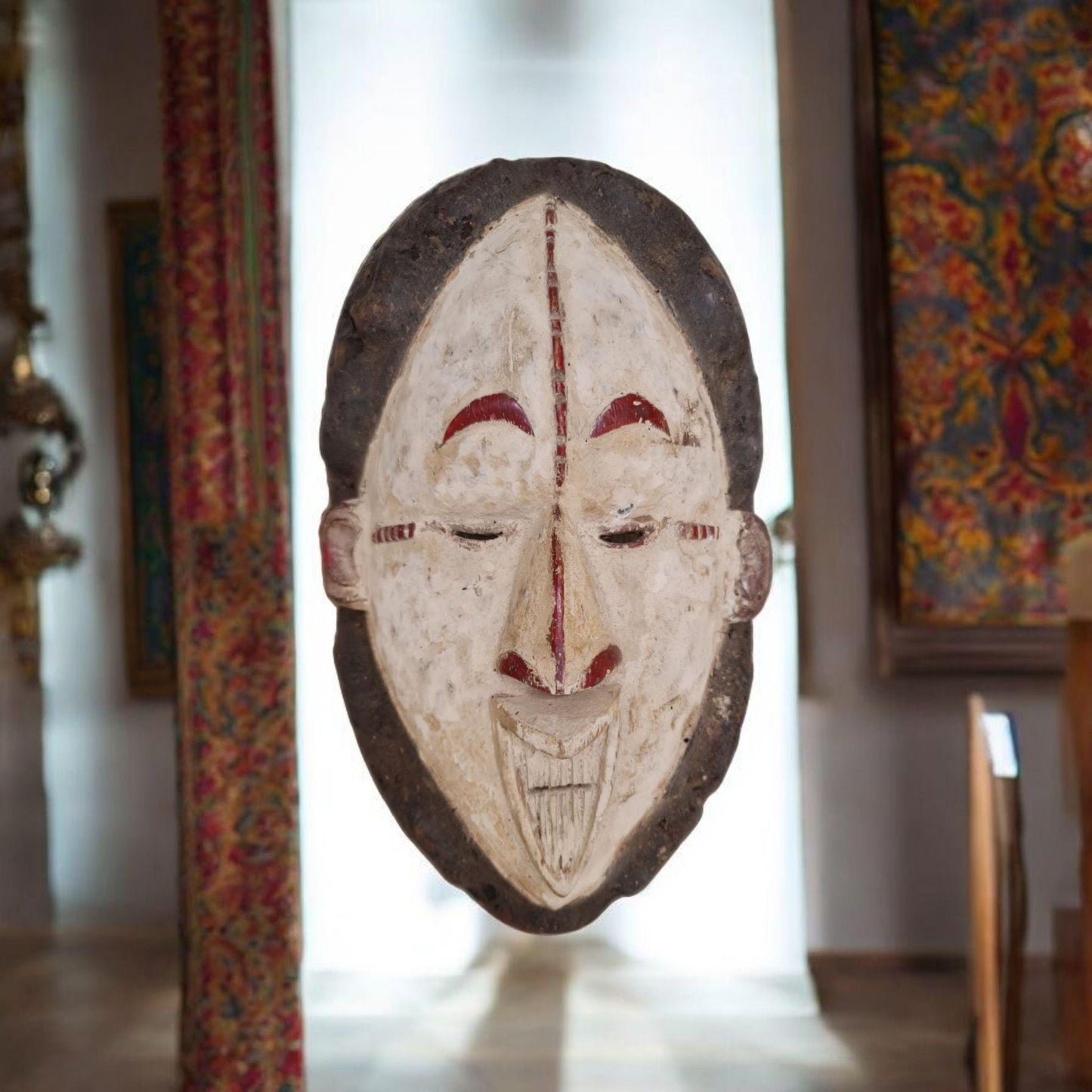 Máscara etnia Vuvi ( Gabon arte africano) Vuvi ethnic mask ( Gabon African art)