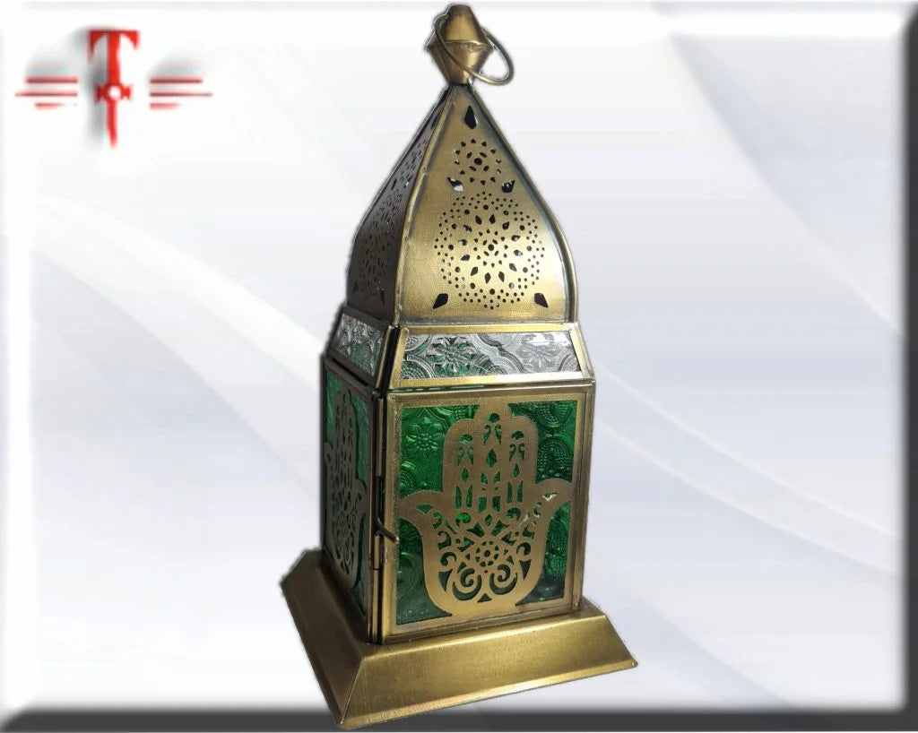 Porta velas laton mano fatima