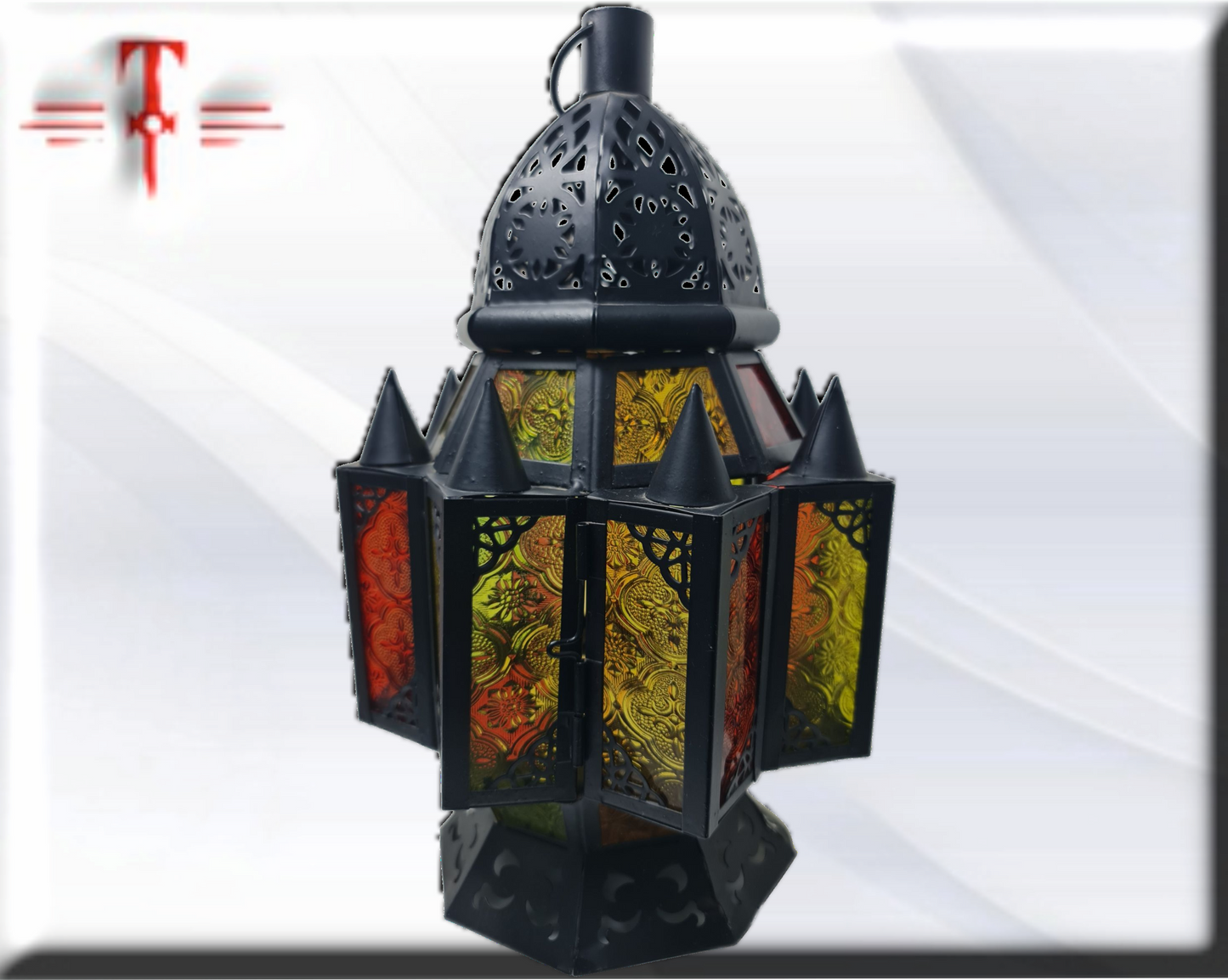 Porta velas hierro estilo arabe