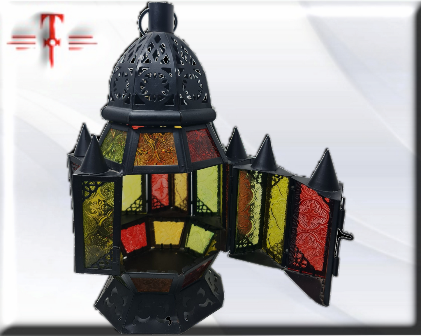 Porta velas hierro estilo arabe