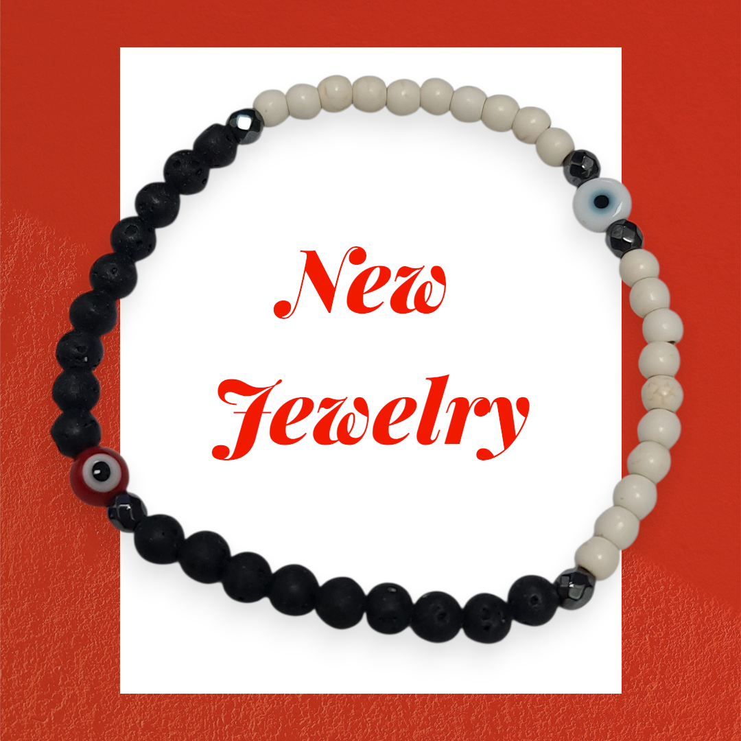 Pulsera blanco negro ojo turco
