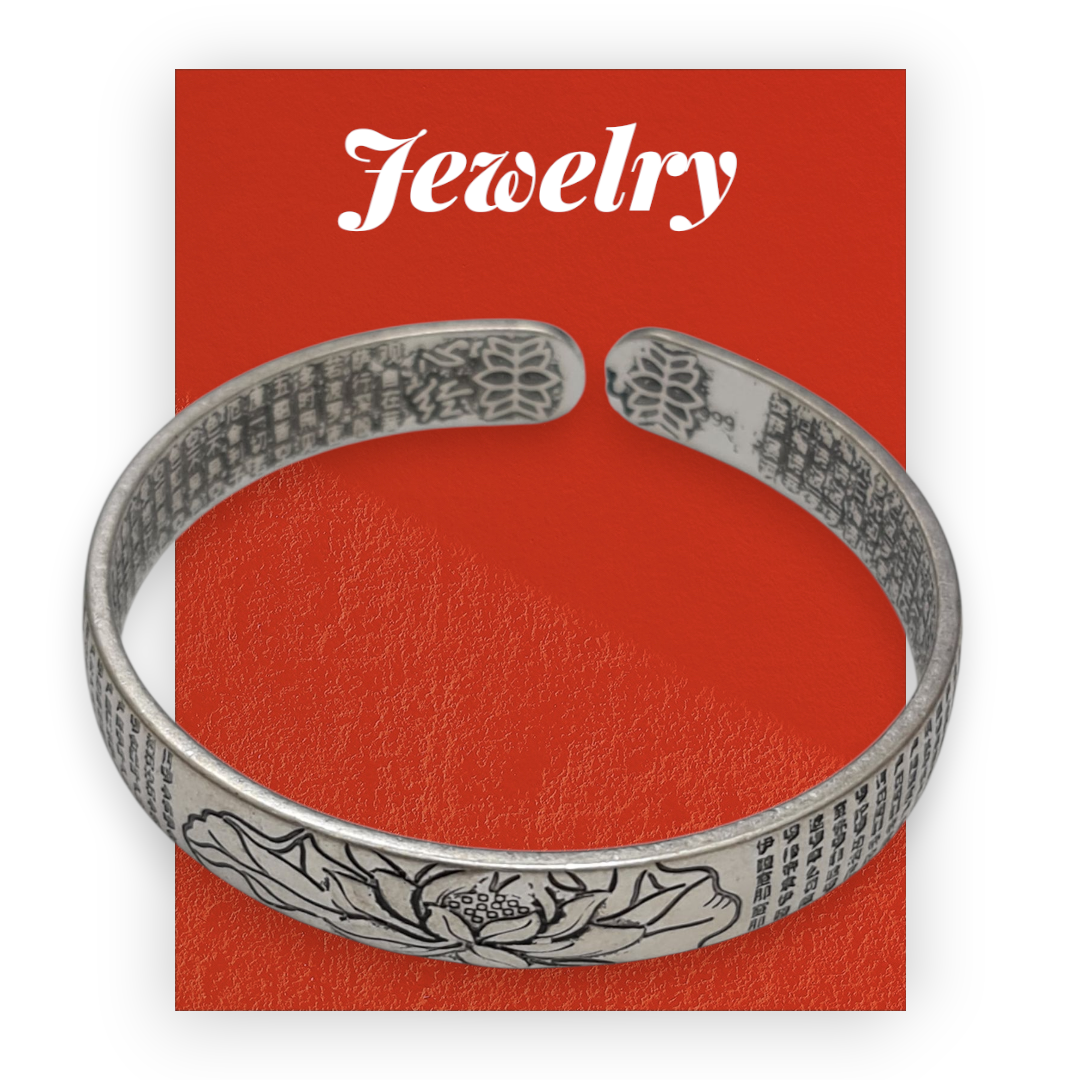 brazalete budista con mantras y flor de loto