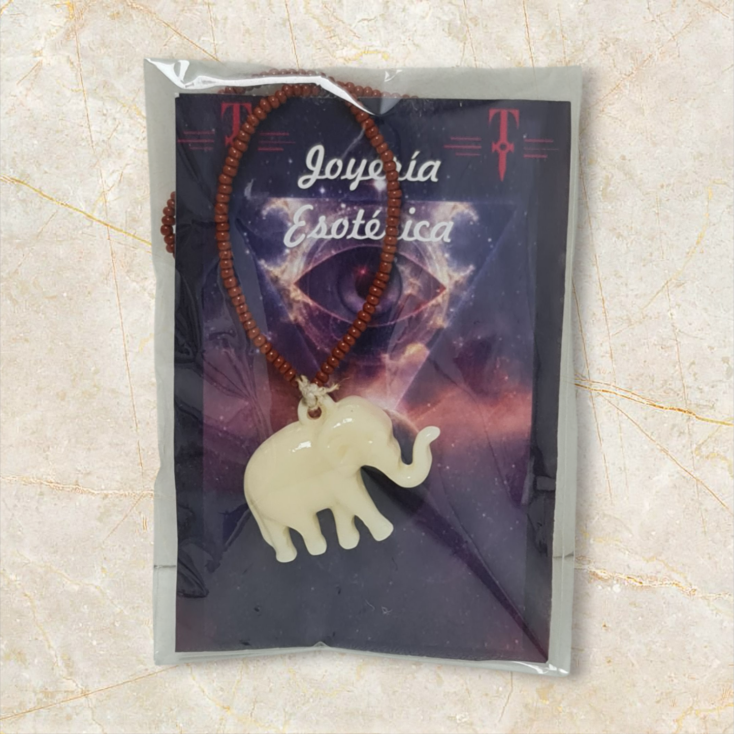 colgante amuleto elefante blanco