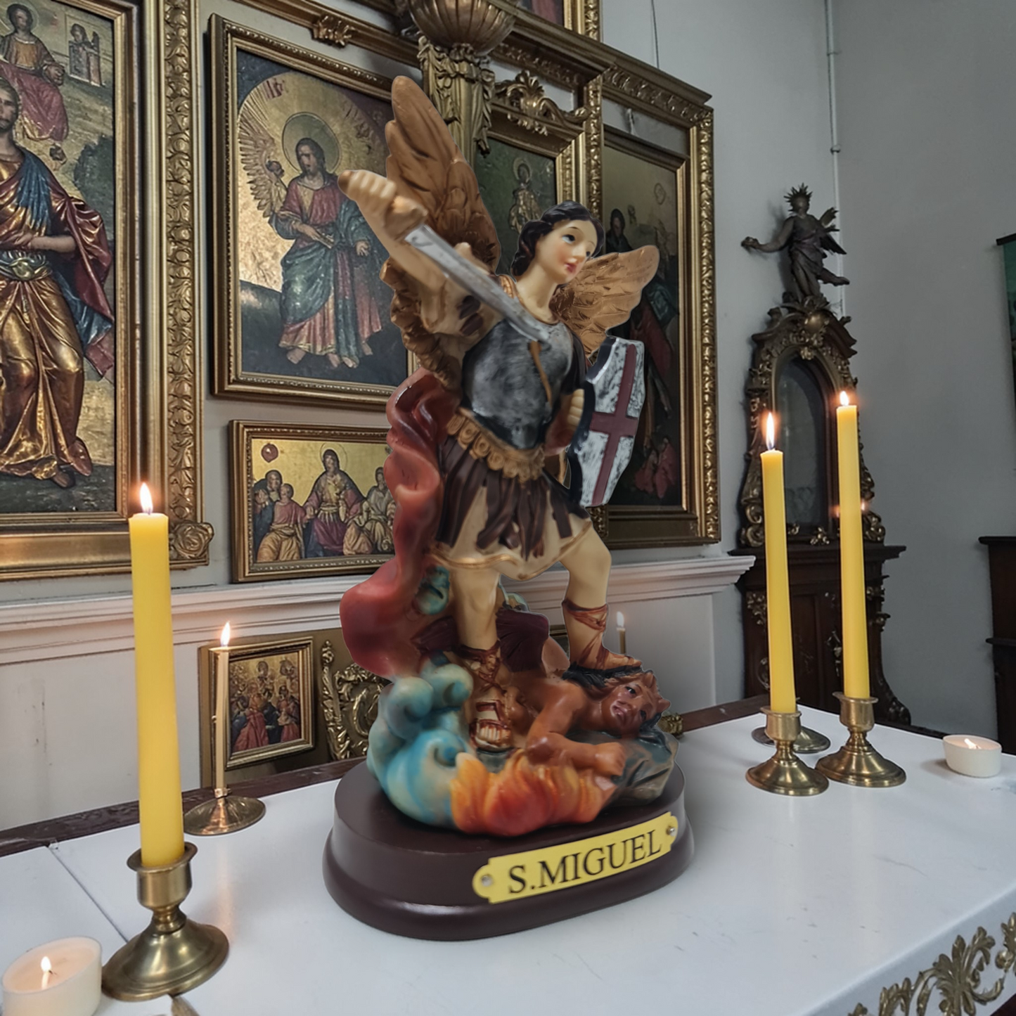 Arcangel San Miguel 13.5cm , Santos y Vírgenes católicos , productos Religiosos
