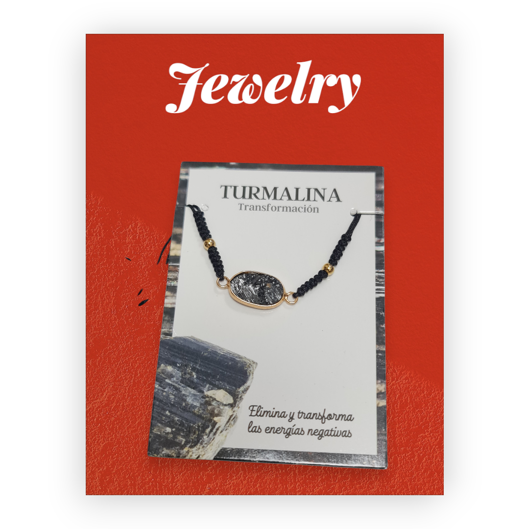 Pulsera con turmalina en bruto