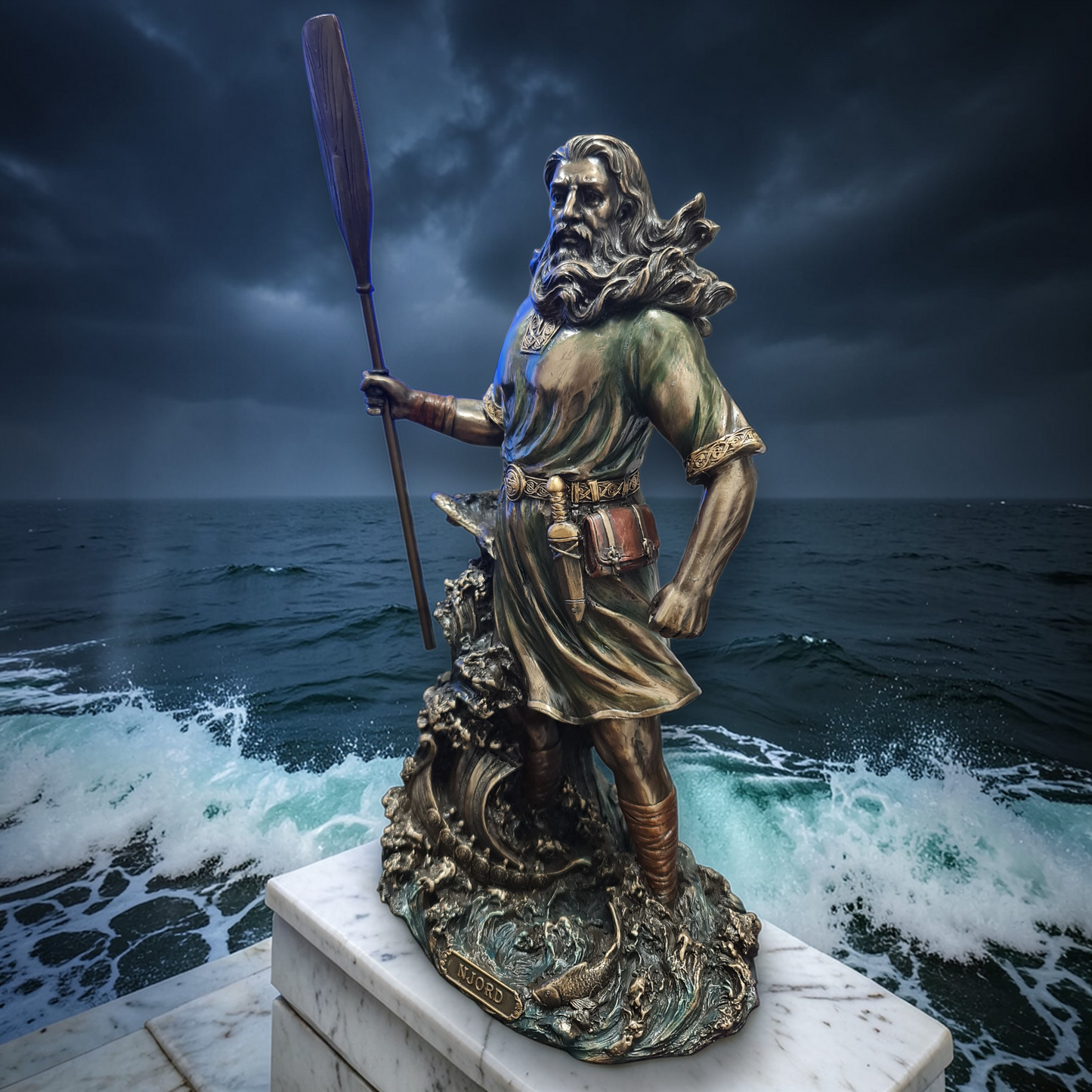 Statue des Gottes Dagda, mythologische Götter, esoterische und religiöse Gegenstände, handbemalt