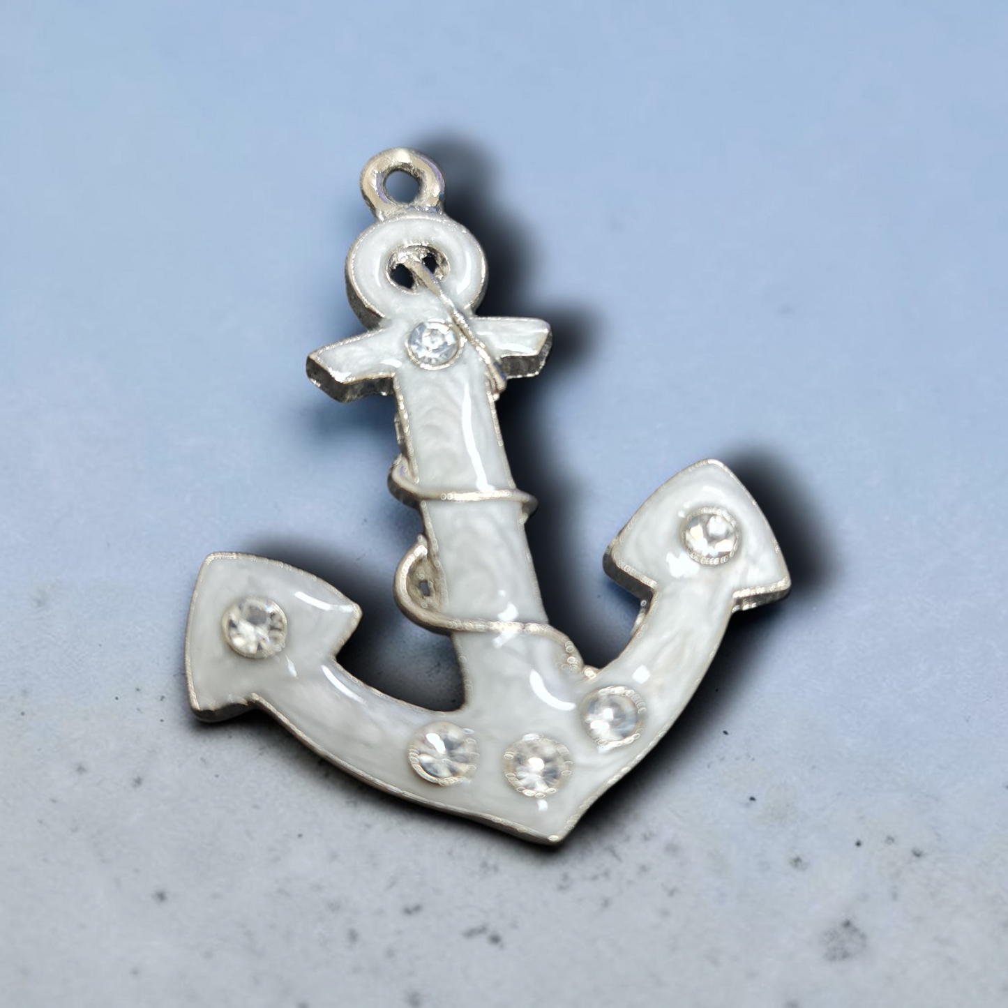 Ancla de metal forrado de nacar y brillantes , Santería , productos religiosos