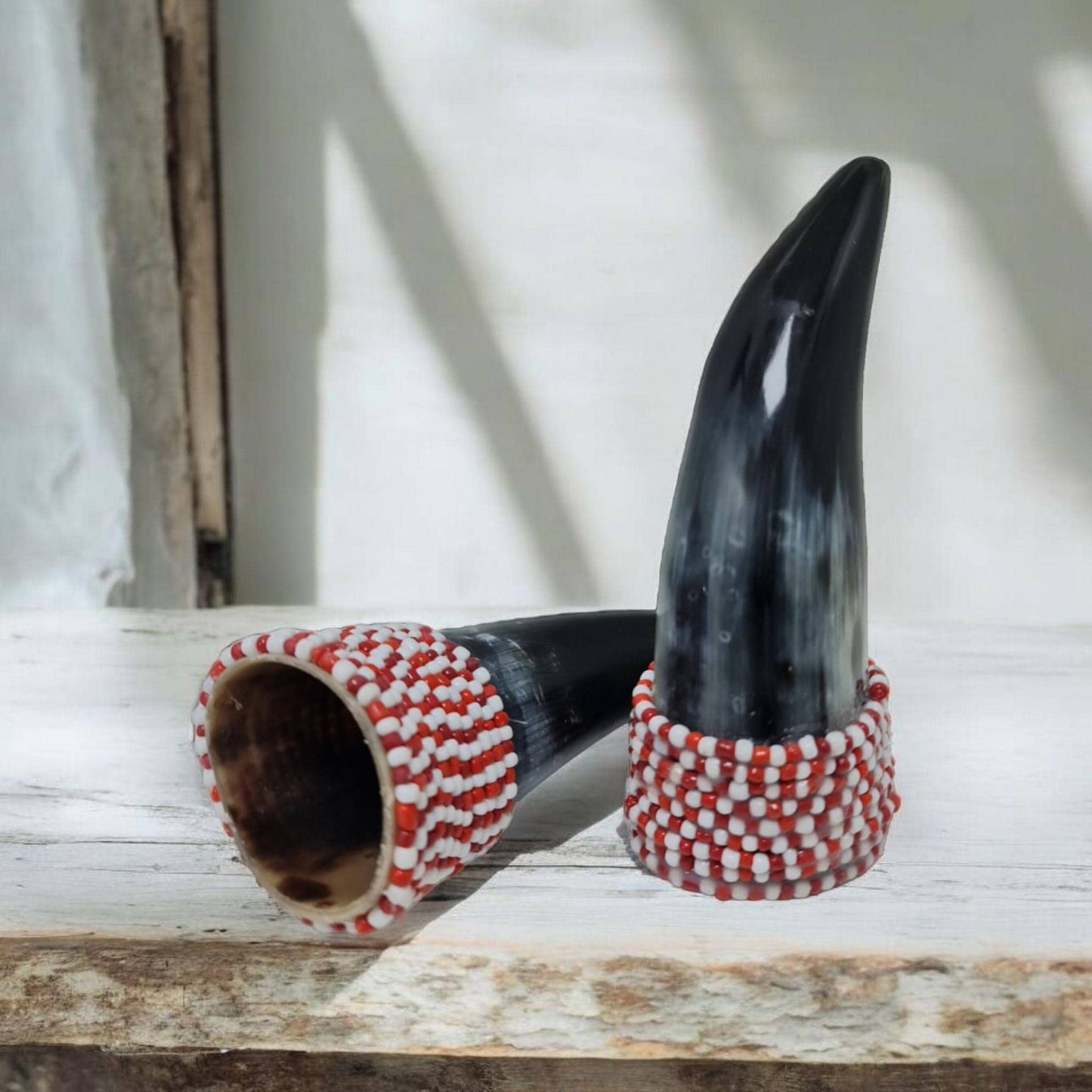 Hirschhorngefäße mit Shango, Santeria, Palo Mayombe, Gott des Donners