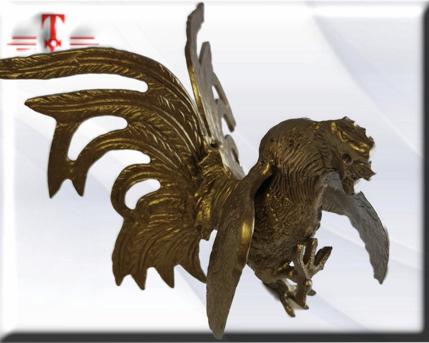 Gallo de pelea en Bronce de Benín (Africa del Oeste)