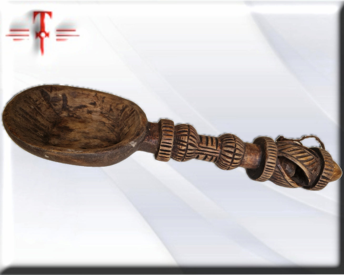 Arte Africano Cuchara grande tallada madera , arte Africano , Galería de arte , hecho a mano