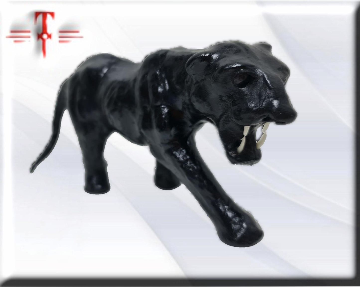 Leopardo de cuero , animal decoracion del hogar - producto artesanal