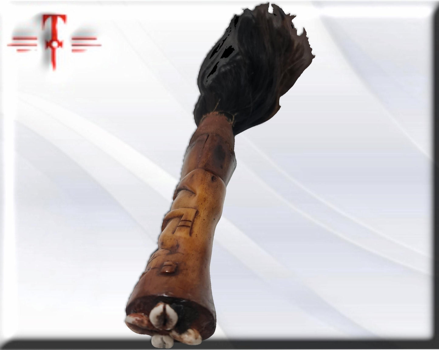 cola caballo iruke africano ,hueso tallado, hecho a mano , Ifá Santeria Palo Mayombe babalawo