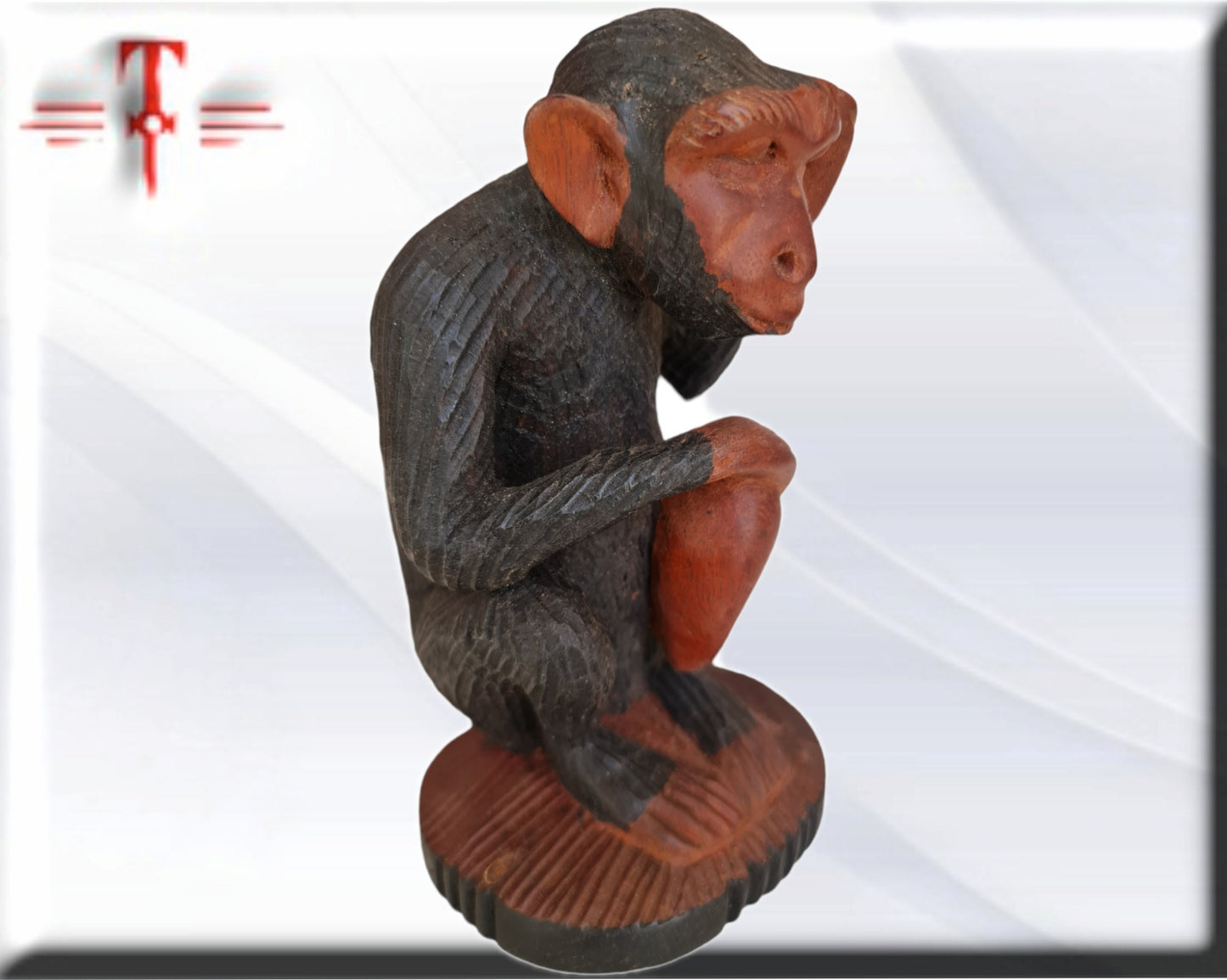 Estatuilla de Mono tallada a mano , arte africano , Galería de arte , antigüedad