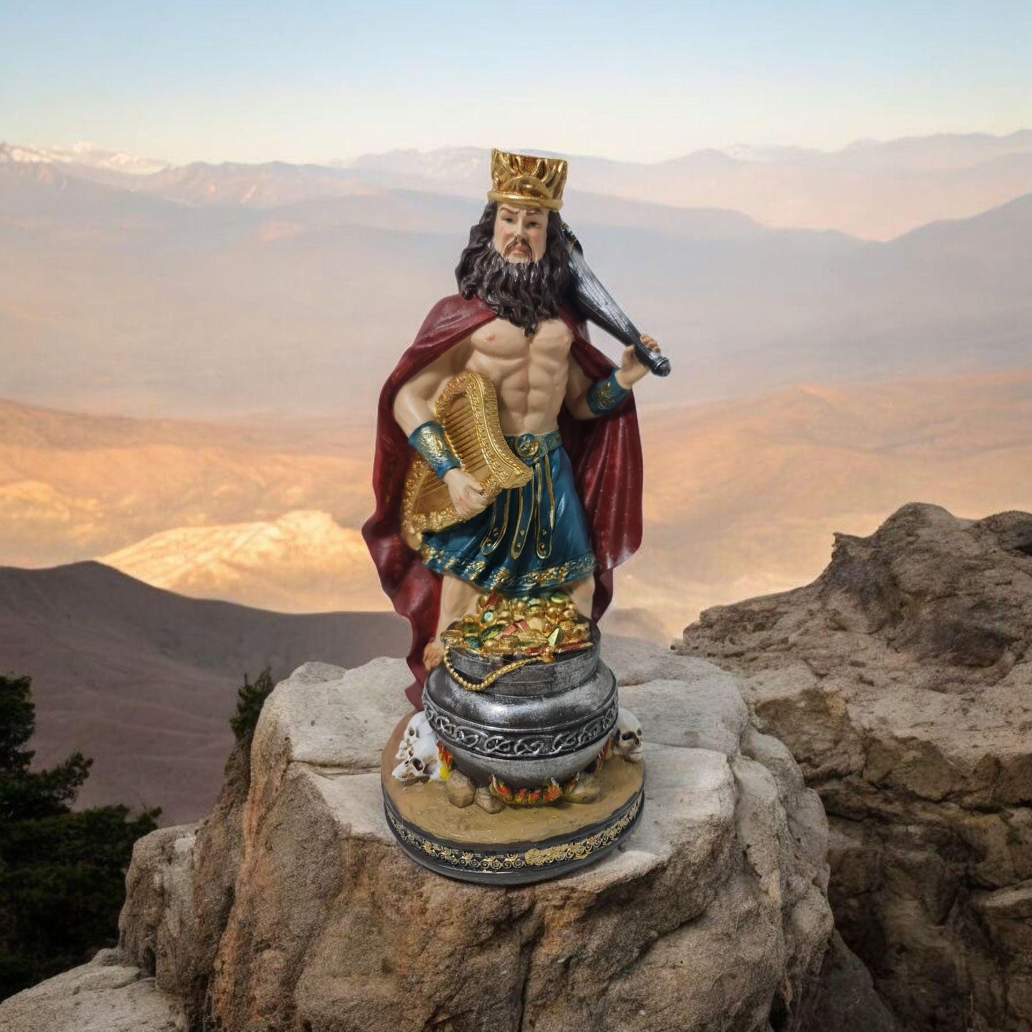 Estatua Dios Dagda , dioses mitologicos , articulos esotéricos y religiosos , pintado a mano
