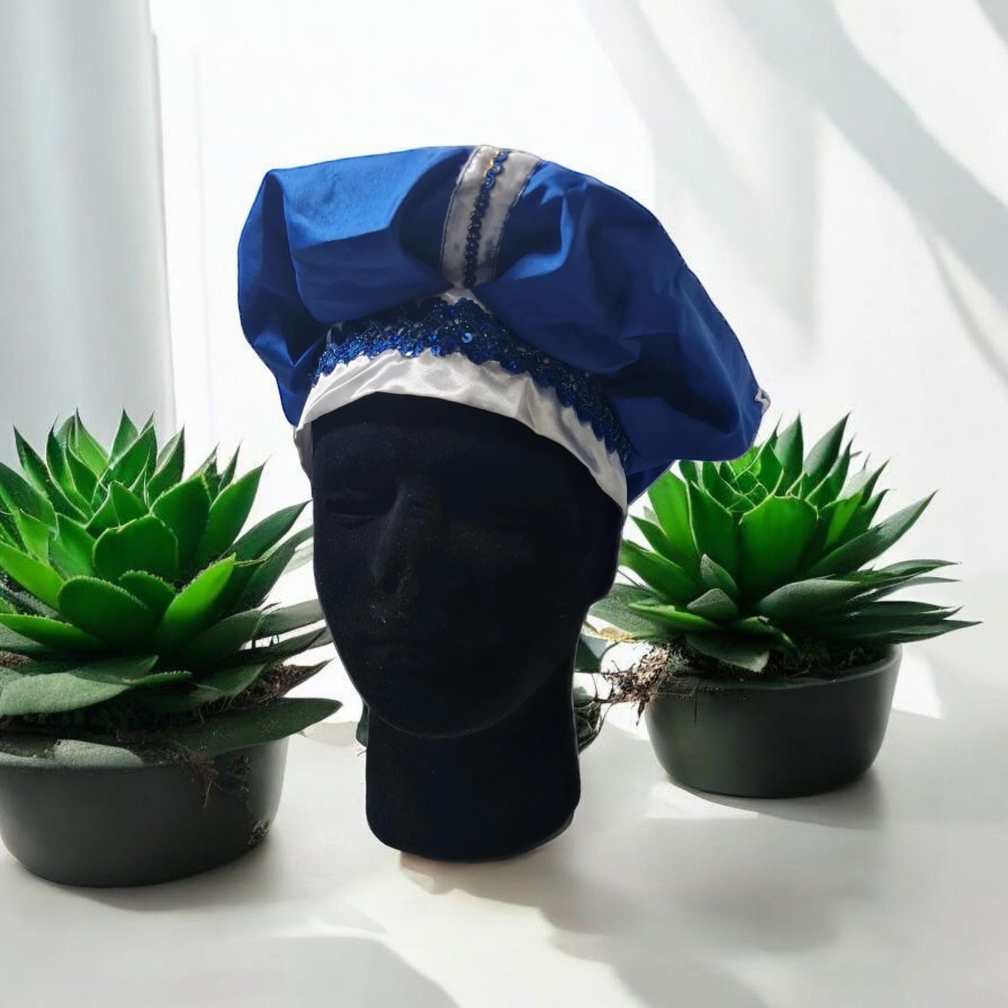 Gorro santeria Orisha Yemayá , Gorro de Gala , ajustable , yoruba