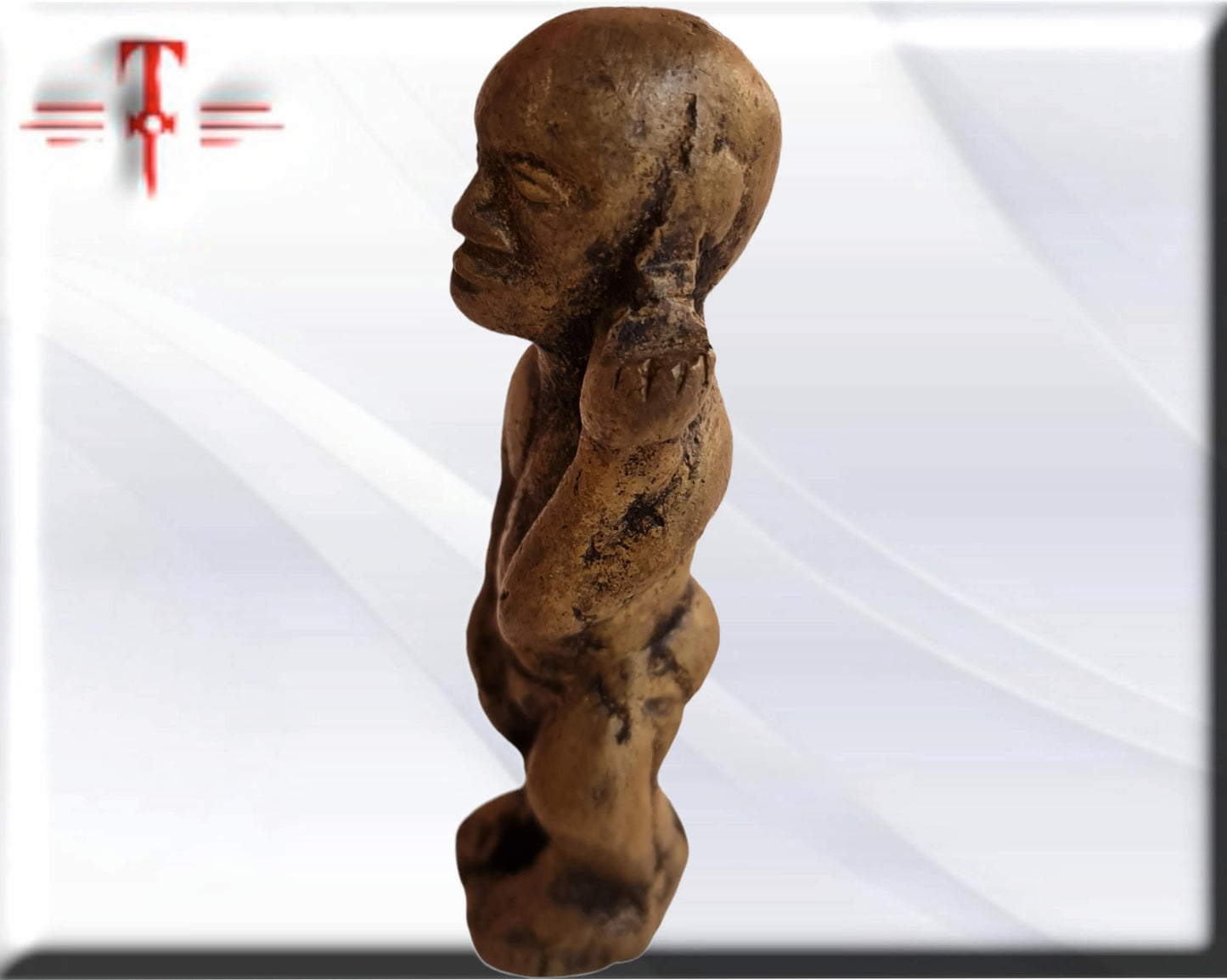 Antigua estatuilla de bronce de Benín Arte Africano , galeria de arte