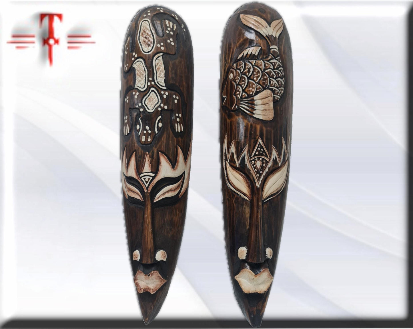 Pareja de mascaras , Indonesia , hecho a mano