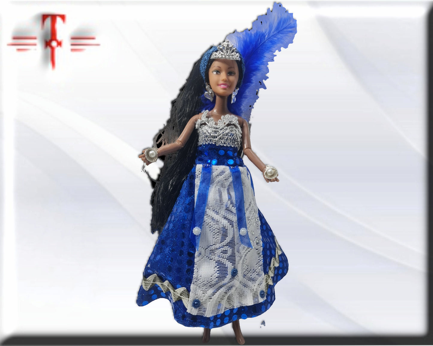 Muñeca Orisha Yemaya , Diosa del Mar , Deidad del Panteón Yoruba