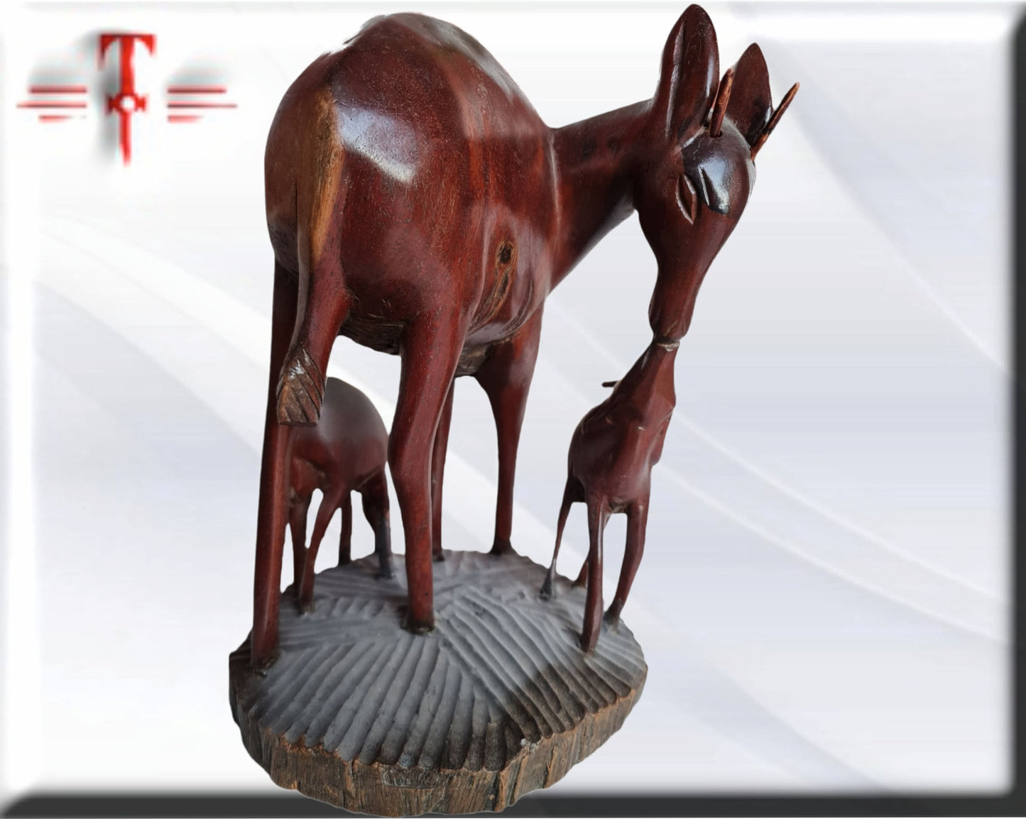 Estatua Familia Animales ciervos , Arte Africano , Galería de arte , Antigüedad , artesanía africana
