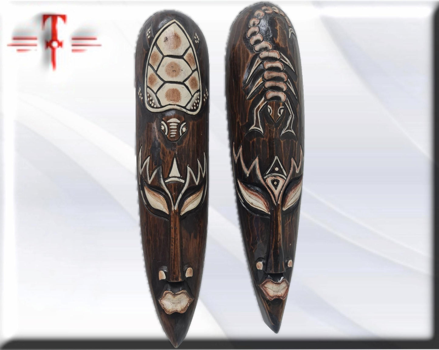 Pareja de mascaras , Indonesia , hecho a mano