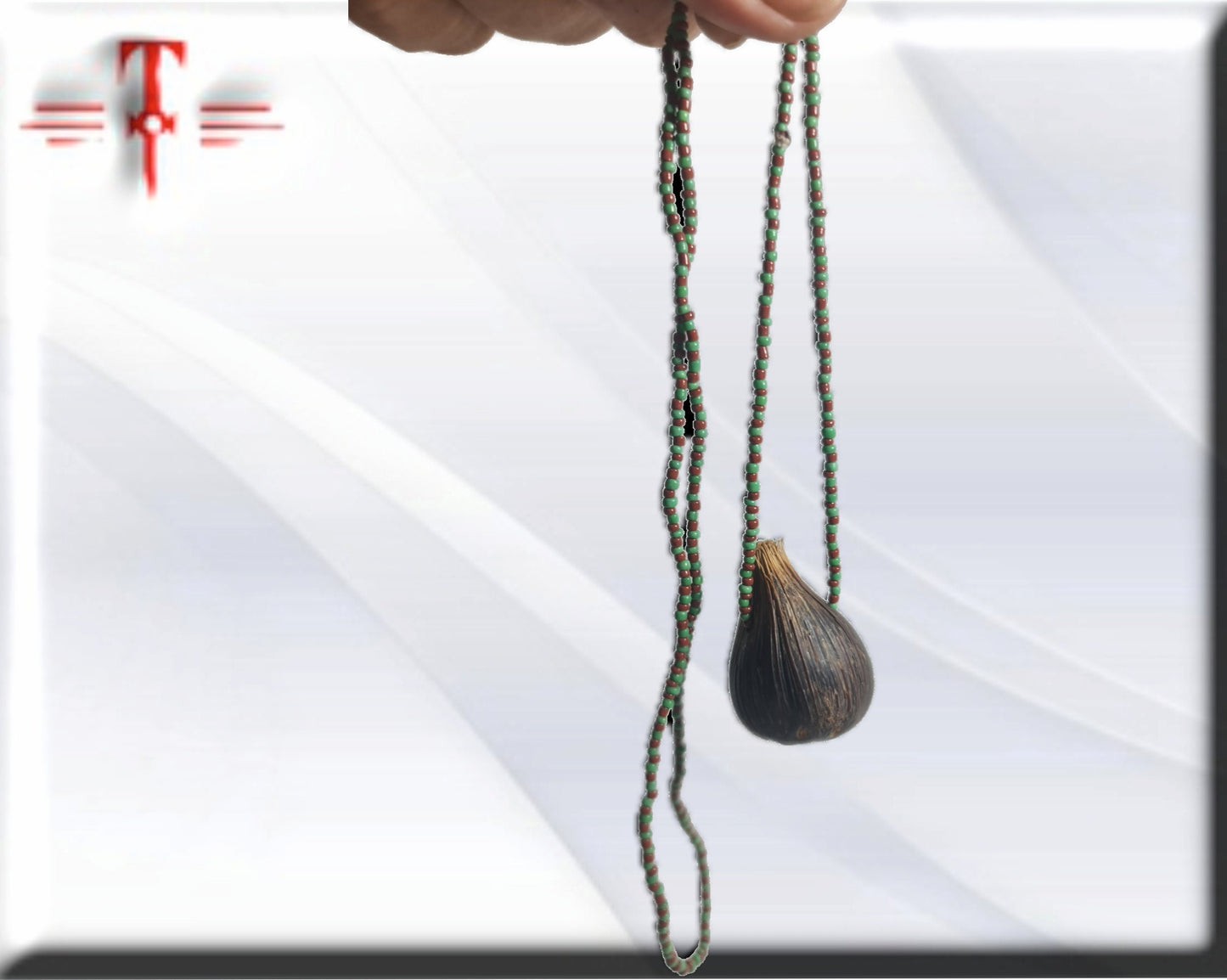 Collar protección Ifá con Oduso Ikin 6 ojos ,colgante africano ritualizado