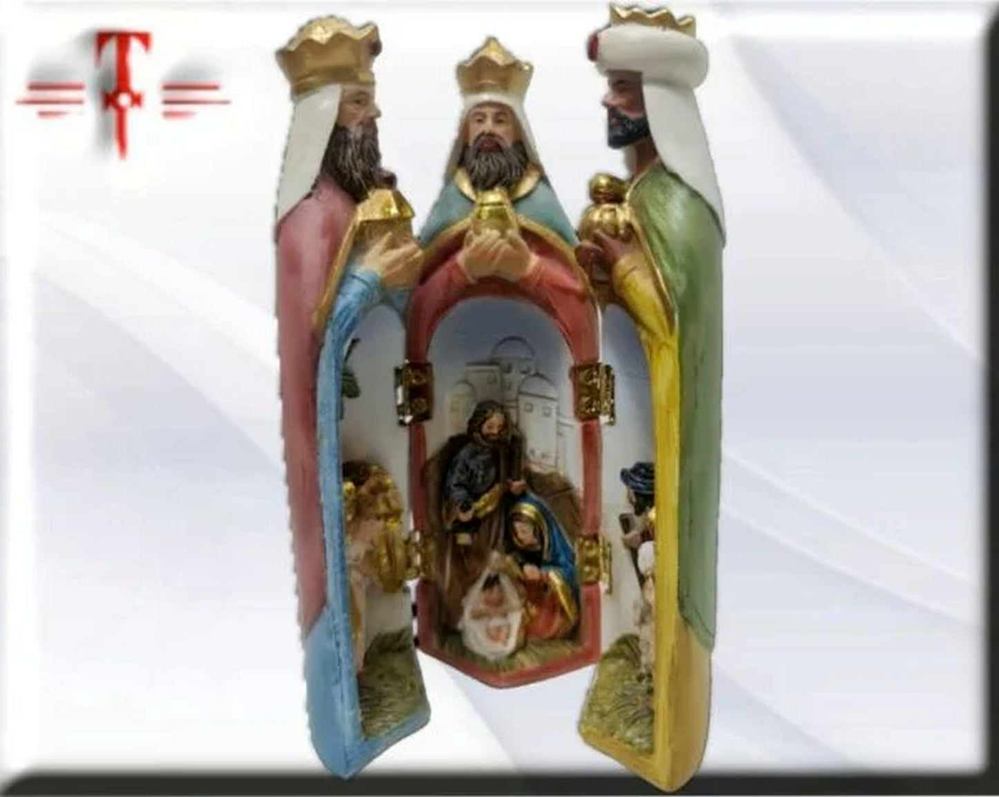 Tríptico Reyes Magos , Santos y Vírgenes católicos , productos Religiosos , Hecho en Portugal