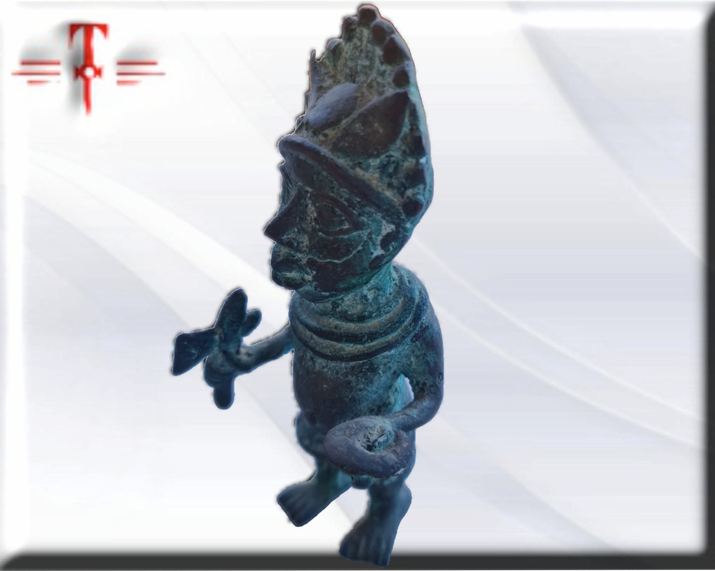 Personaje Hechicero de la realeza de Benín, Estatua bronce arte de Benín ( Galeria de arte )