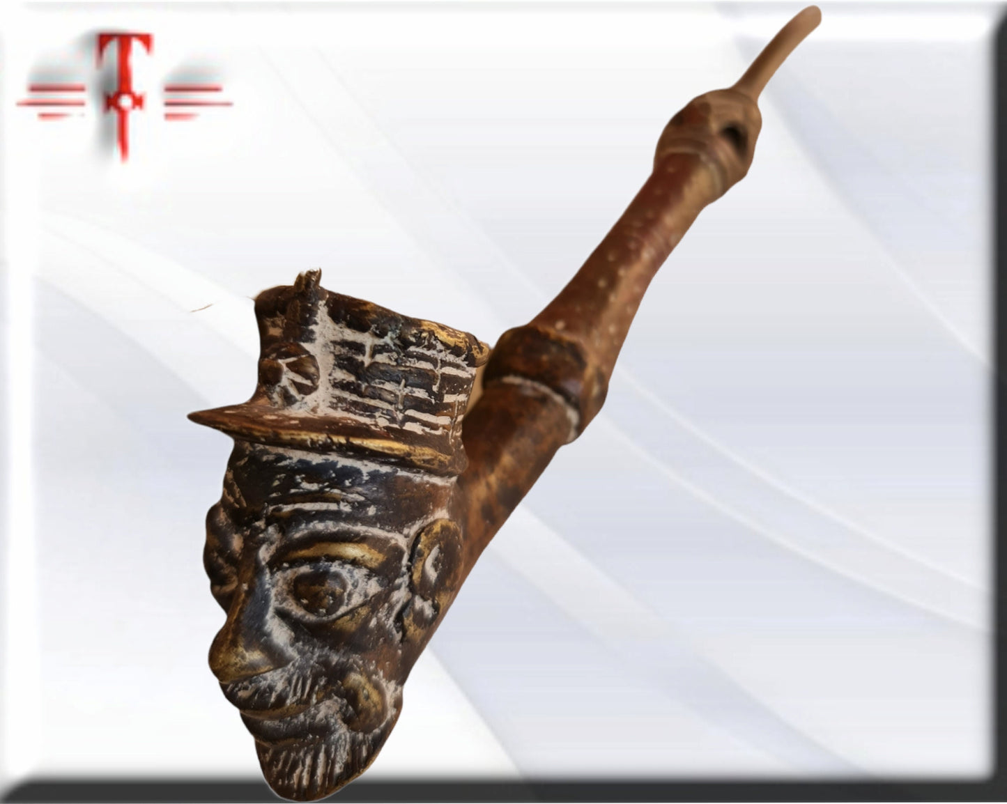 Antigua Pipa bronce Arte africano , galería de arte