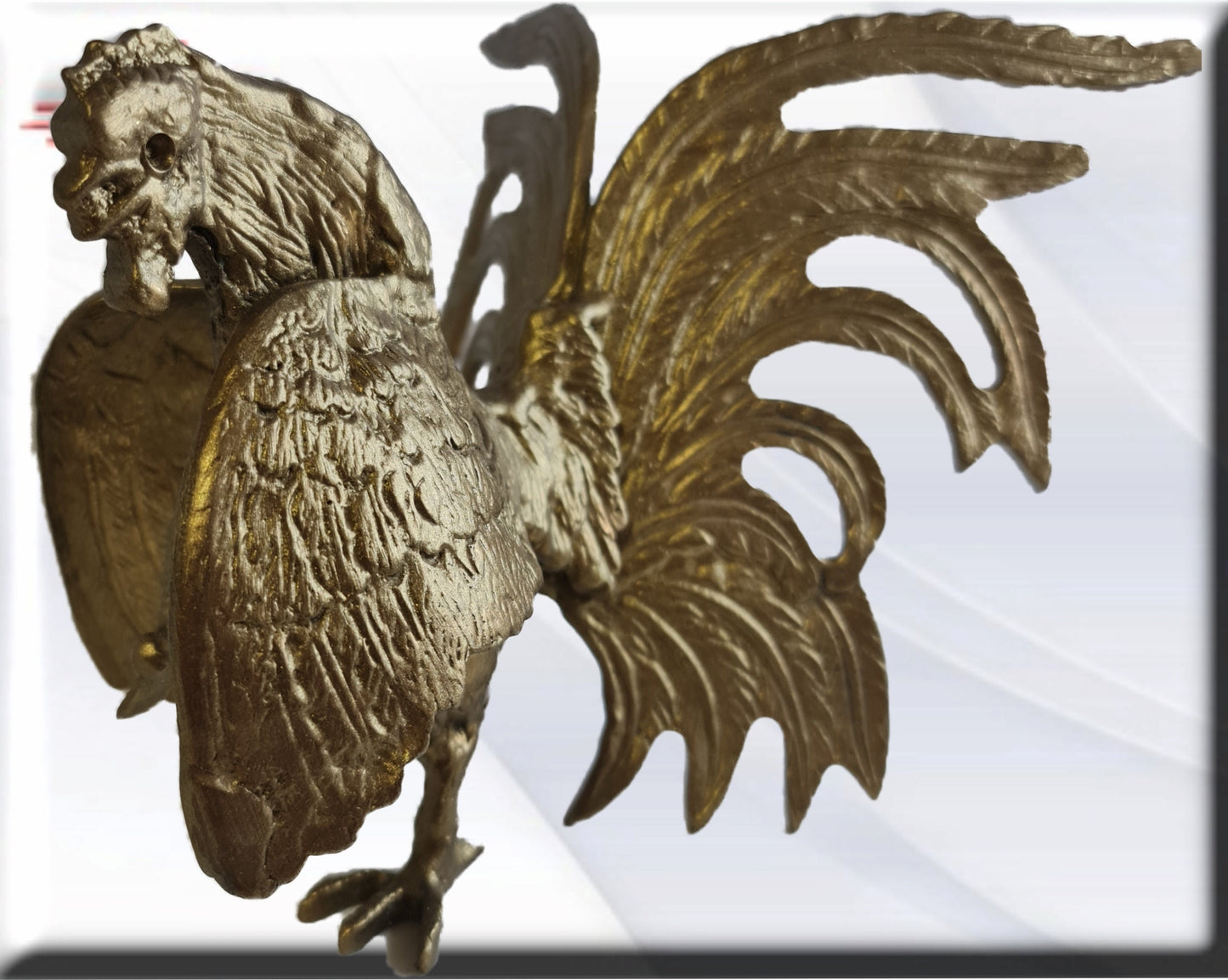 Gallo de pelea en Bronce de Benín (Africa del Oeste)