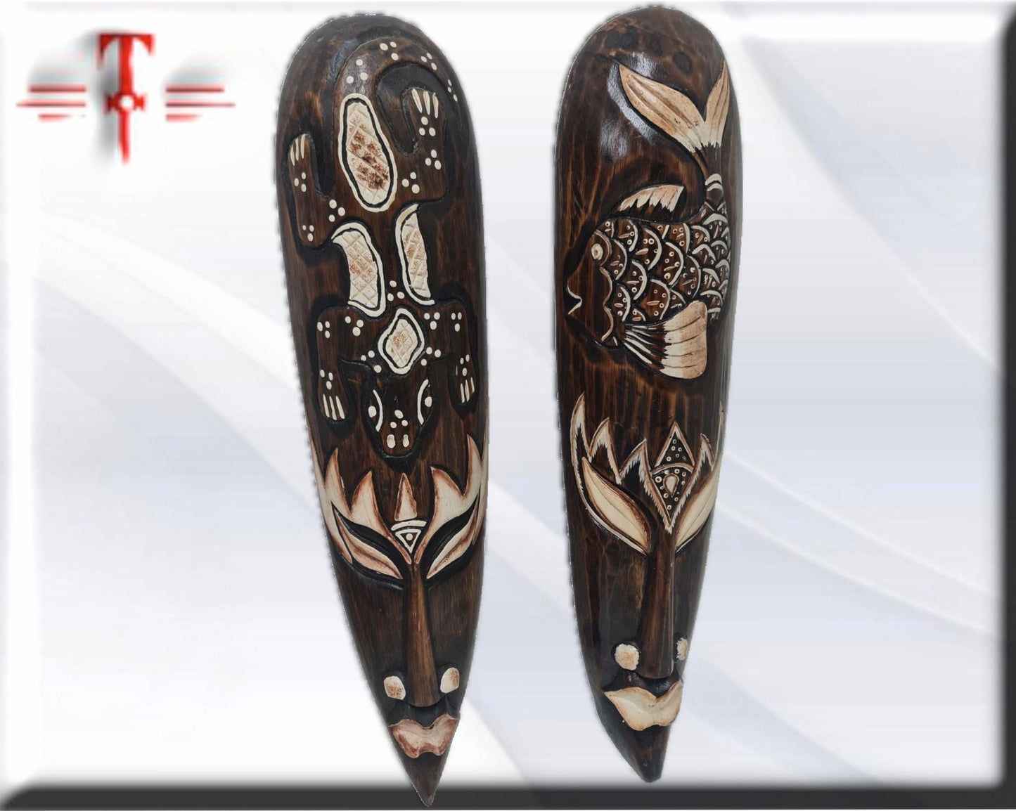 Pareja de mascaras , Indonesia , hecho a mano