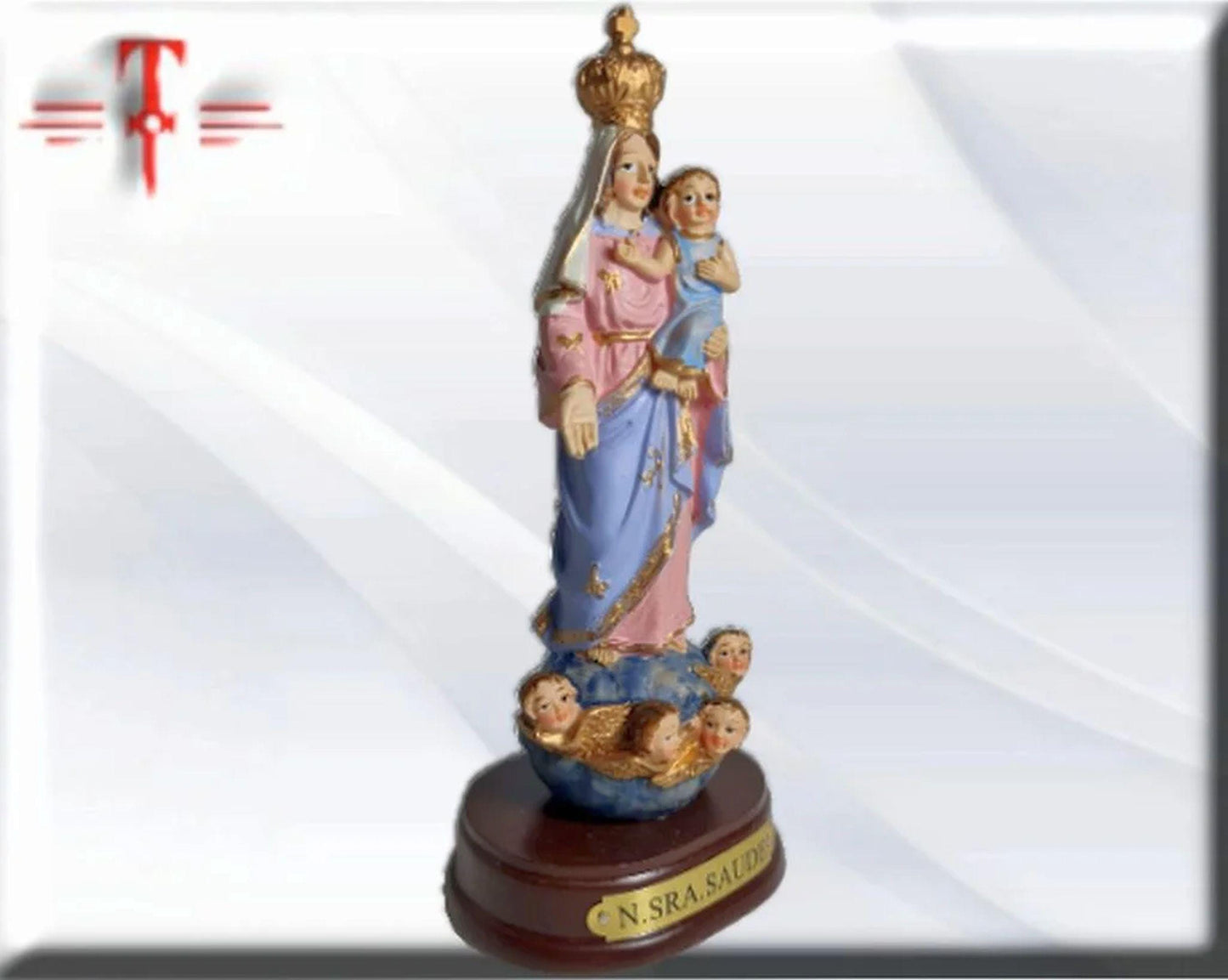 Nuestra Señora de la salud ( Saude ) con niño , virgenes y santos catolicos