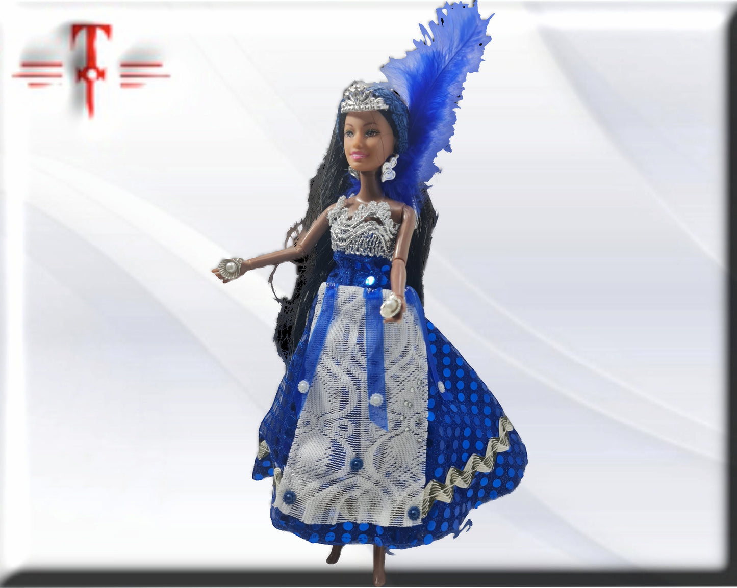 Muñeca Orisha Yemaya , Diosa del Mar , Deidad del Panteón Yoruba