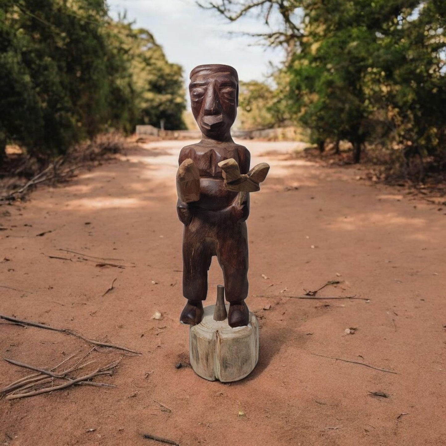 Alboran Oba Kolaba Puppe, Holz - Santeria, Yoruba, Lucumí