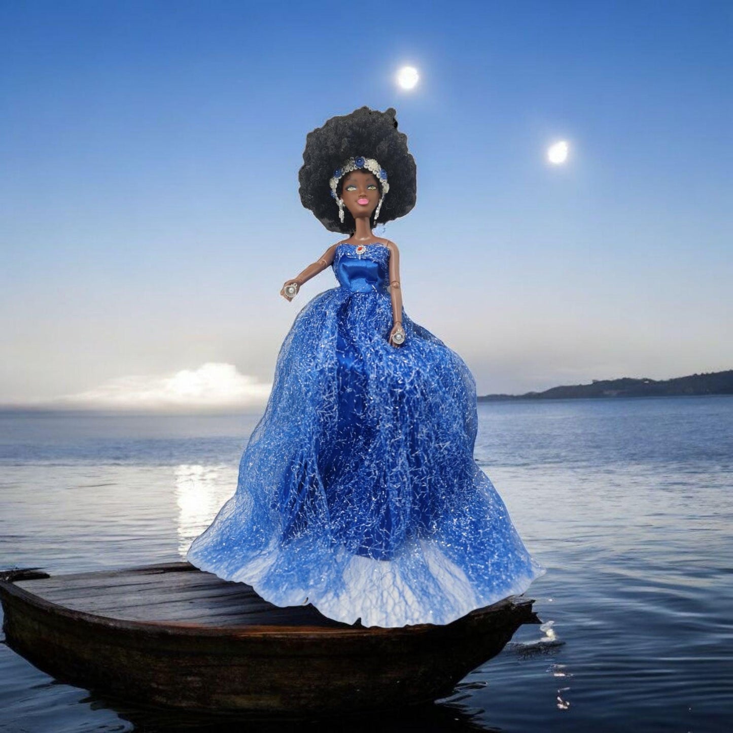 Muñeca Orisha Yemaya , Diosa del Mar , Deidad del Panteón Yoruba