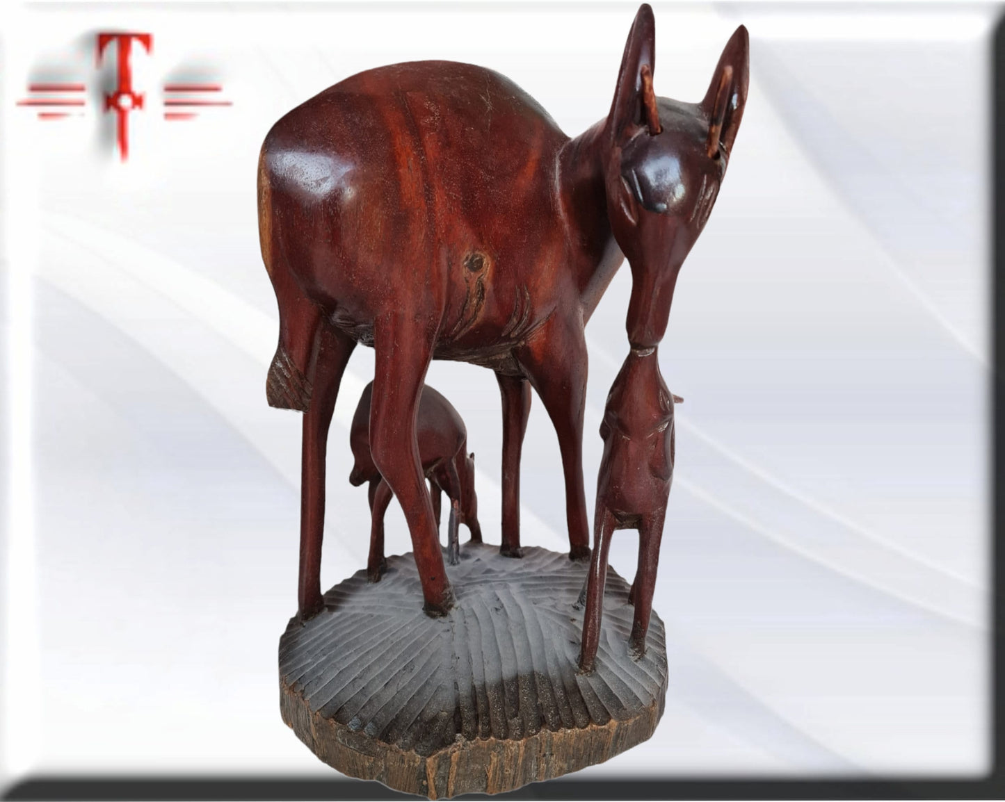 Estatua Familia Animales ciervos , Arte Africano , Galería de arte , Antigüedad , artesanía africana