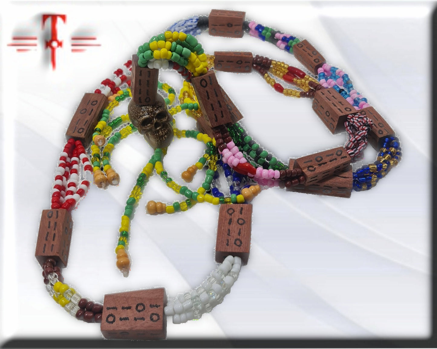Collar Ogbe Yonó madera de Acana - Babalawo - Santeria Palo Mayombe