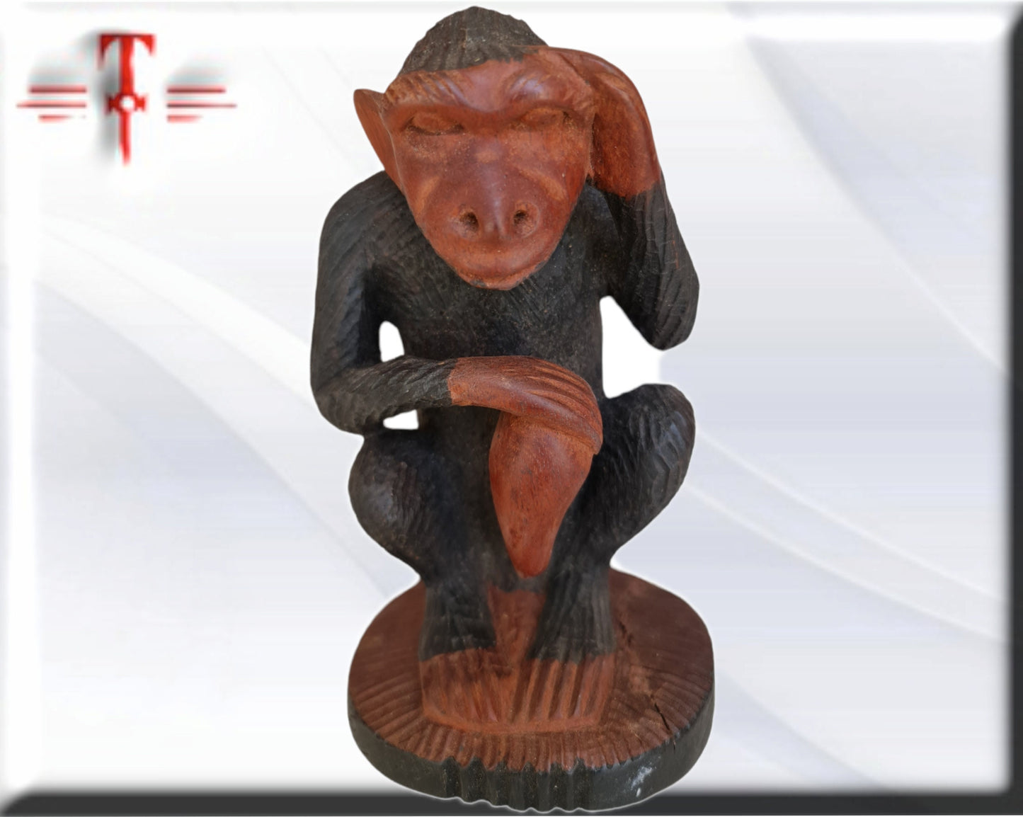 Estatuilla de Mono tallada a mano , arte africano , Galería de arte , antigüedad
