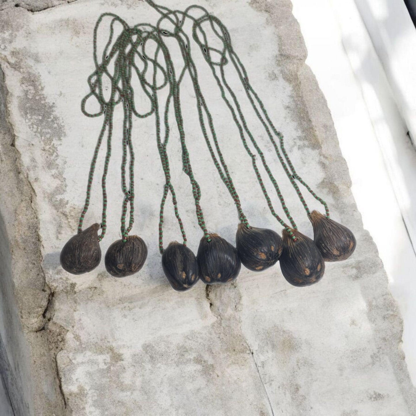 Collar protección Ifá con Oduso Ikin 6 ojos ,colgante africano ritualizado