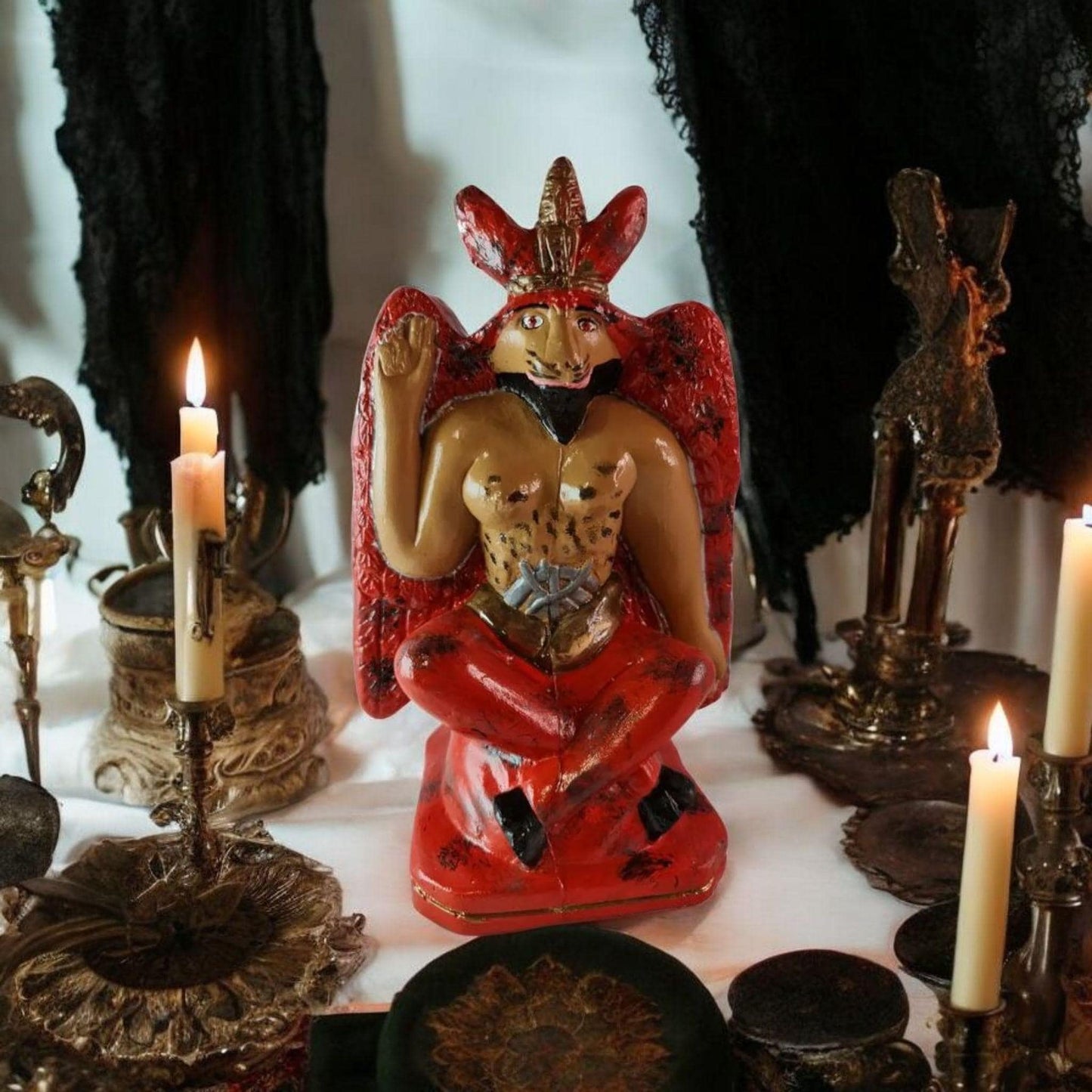Figura Yeso Exú Belzebú , Candomble , kimbisa, Umbanda
