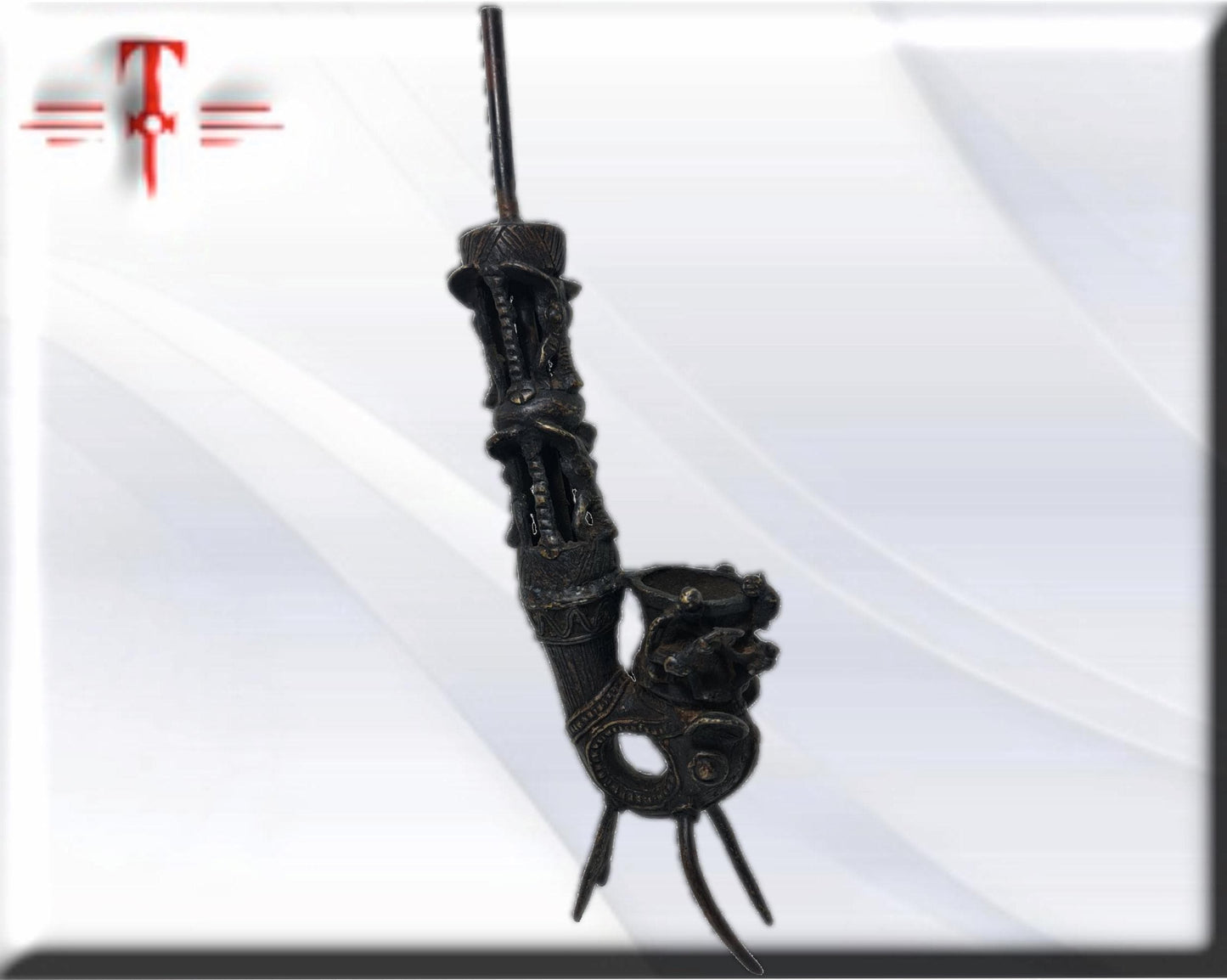 Antigua Pipa bronce Arte africano , galería de arte