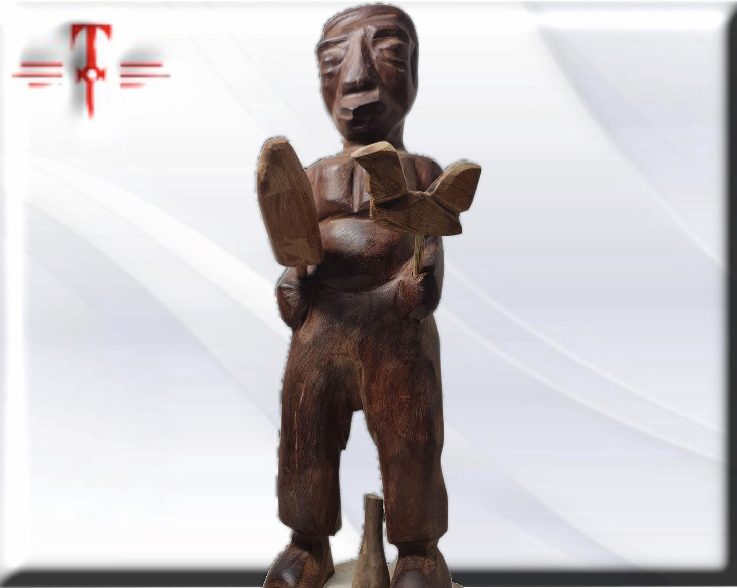 Alboran Oba Kolaba Puppe, Holz - Santeria, Yoruba, Lucumí