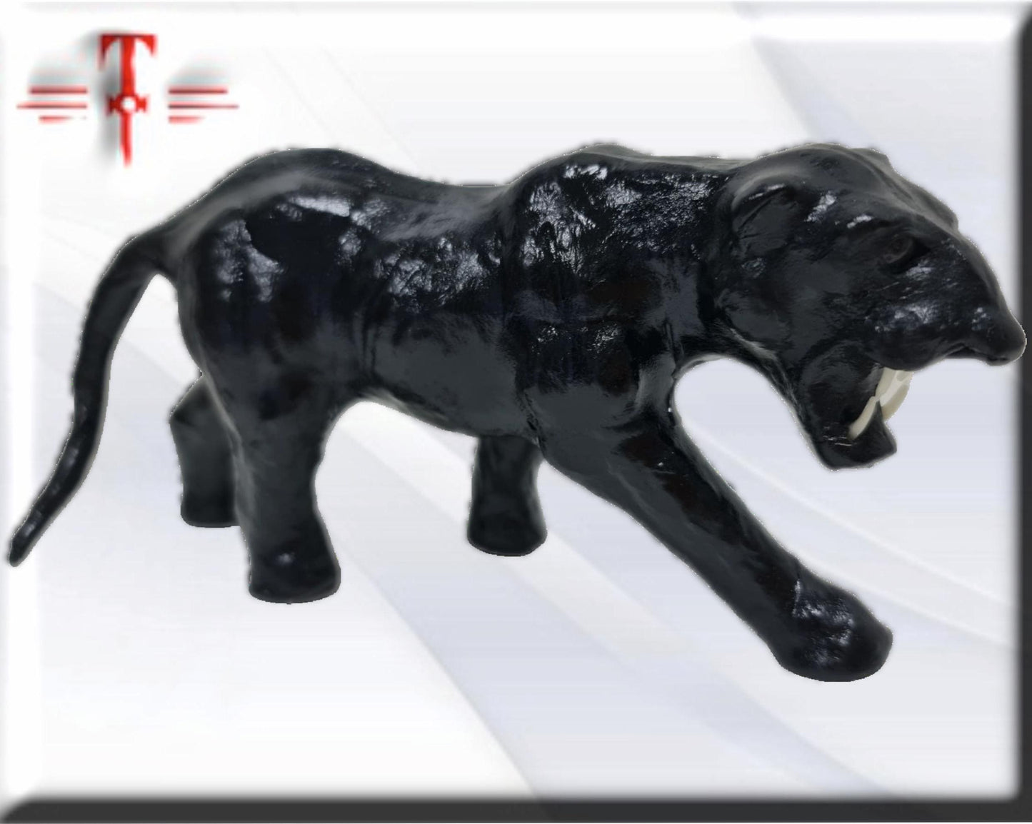 Leopardo de cuero , animal decoracion del hogar - producto artesanal