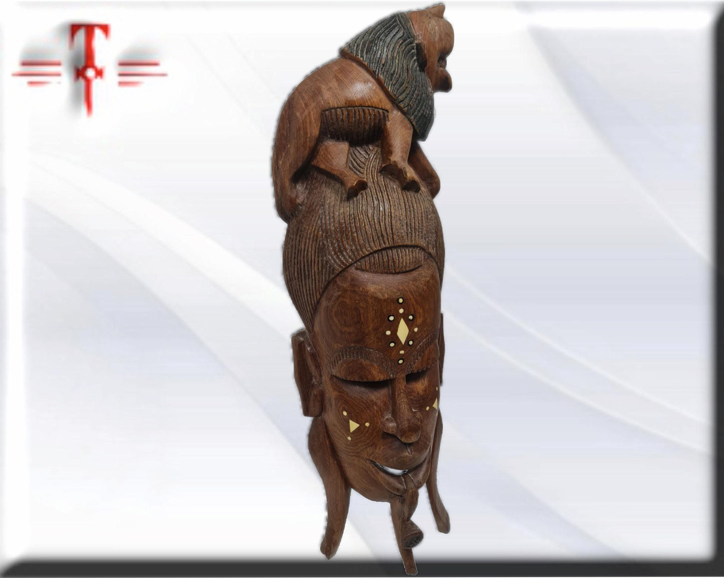 Máscara Africana con Leon , artesanía africana