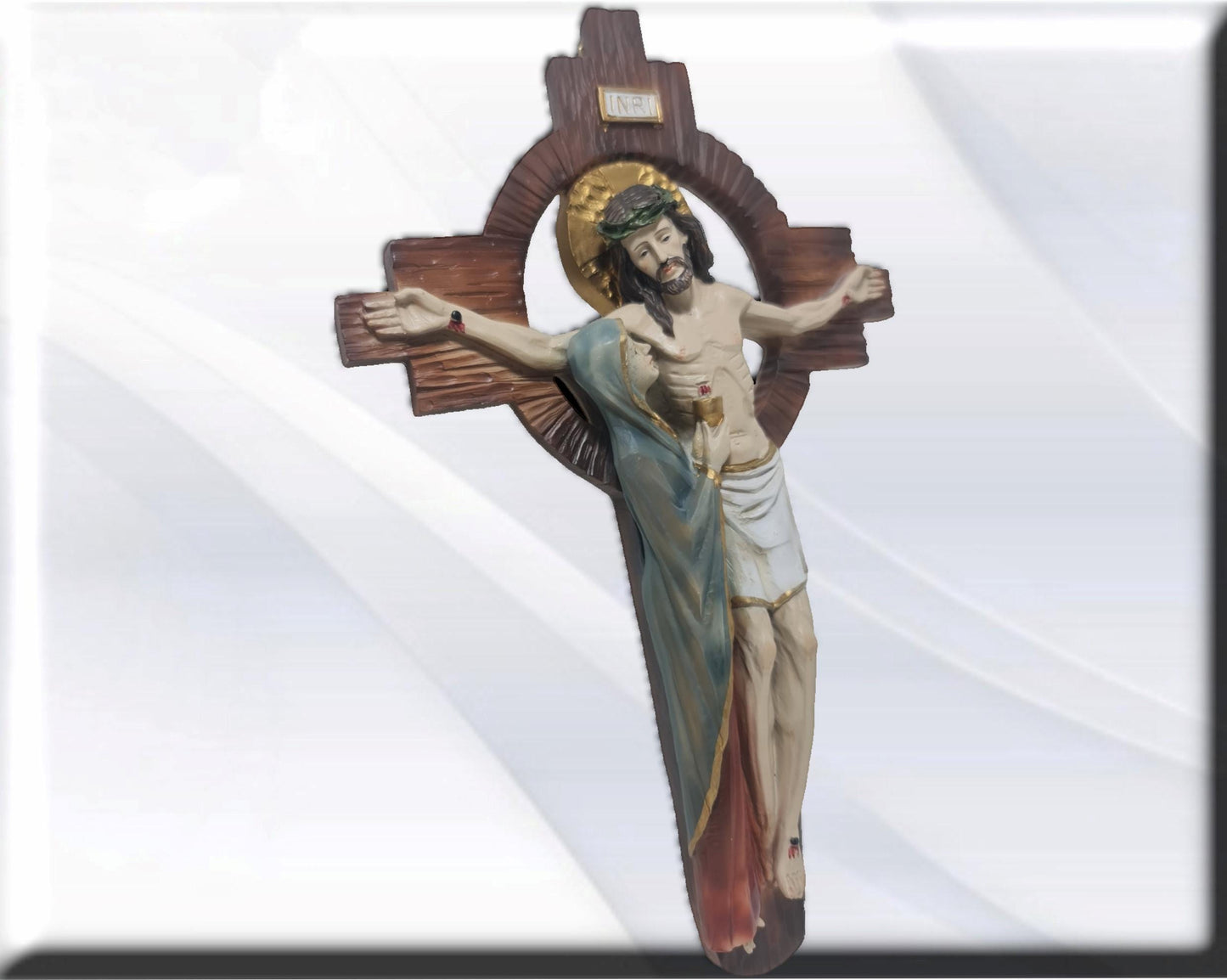Crucifijo Cruz con Maria . Catholic Saints and Virgins, Religious products,